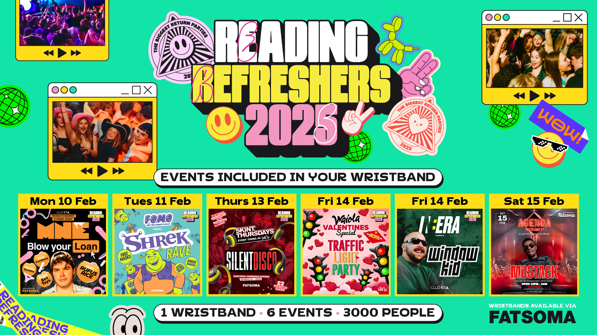 READING RE-FRESHERS WEEK 2025 (1 WRISTBAND = 6 EVENTS) 💥