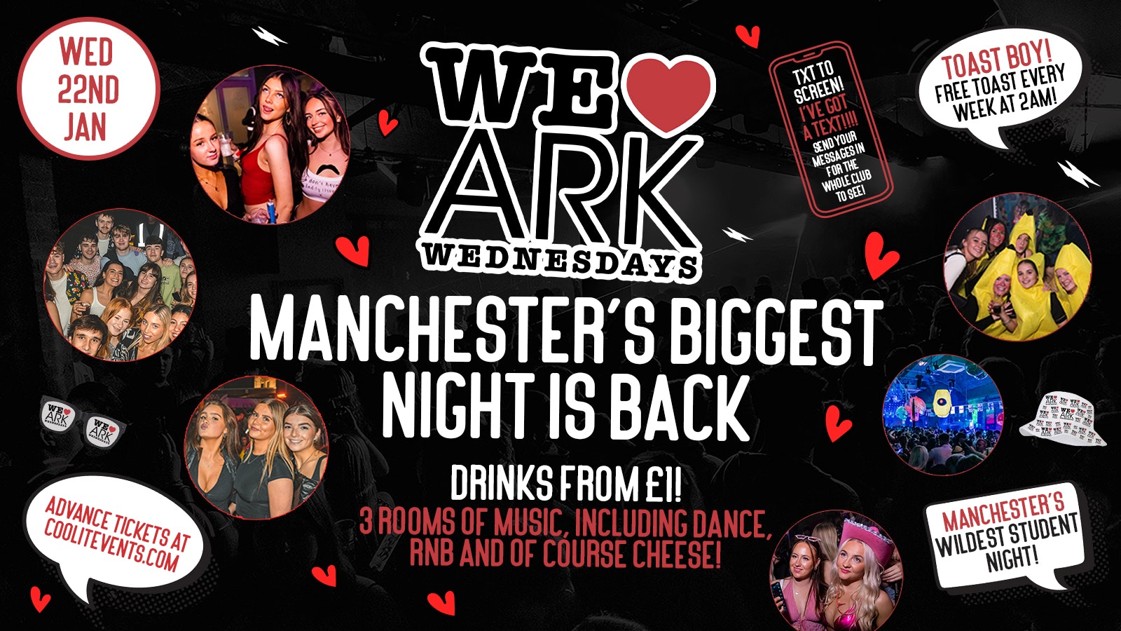 WE ❤️ WEDNESDAYS – THE RETURN! £2.50 DOUBLES before midnight! ❣️