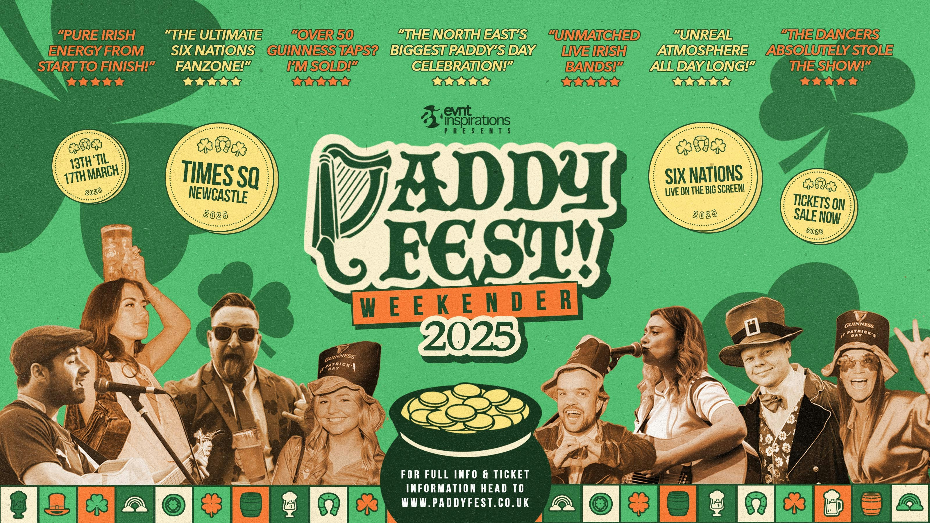 Paddy Fest Weekender 2025 ☘️ ‘Super Saturday! ft. Six Nations’ @ Times Square, Newcastle