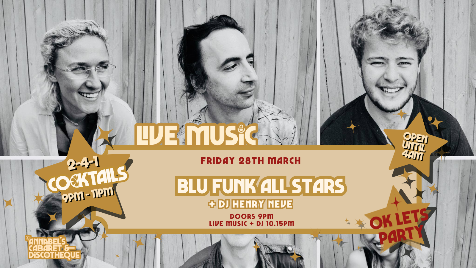 Live Music: BLUE FUNK ALL STARS // Annabels Cabaret and Discotheque