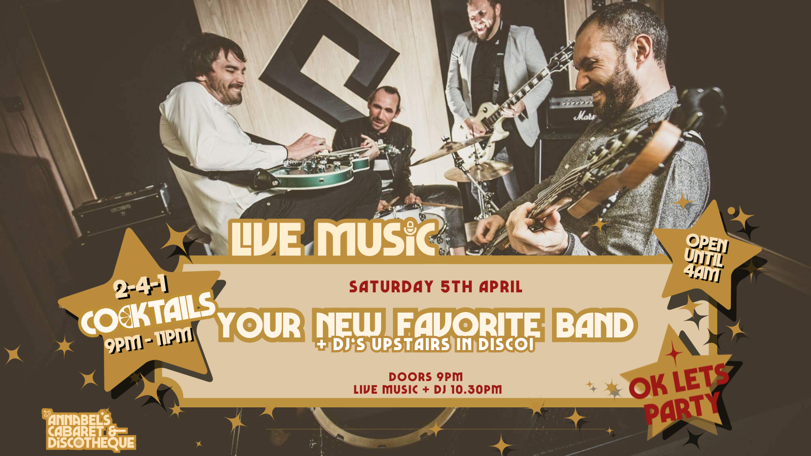 Live Music: YOUR NEW FAVOURITE BAND // Annabels Cabaret and Discotheque