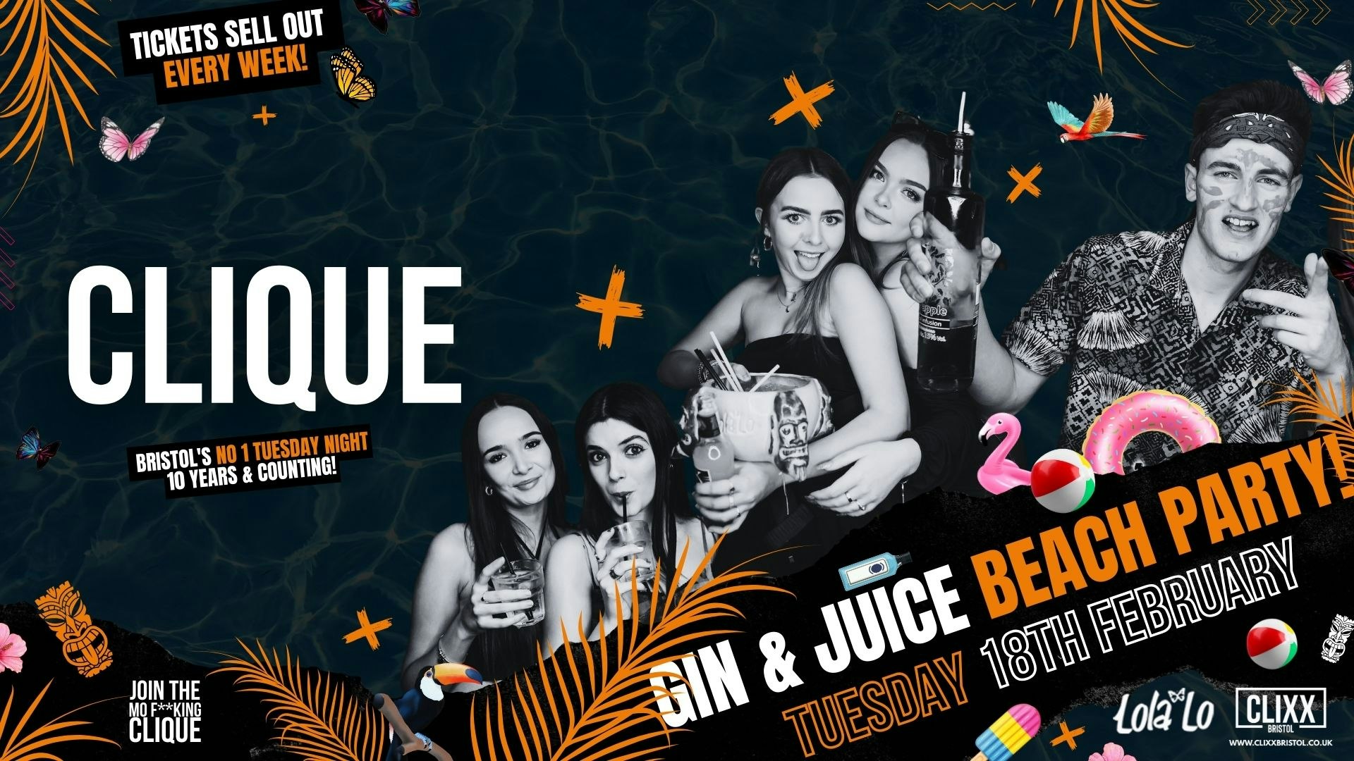 CLIQUE | Gin & Juice Beach Party 🔥 Join The Mo F**king Clique