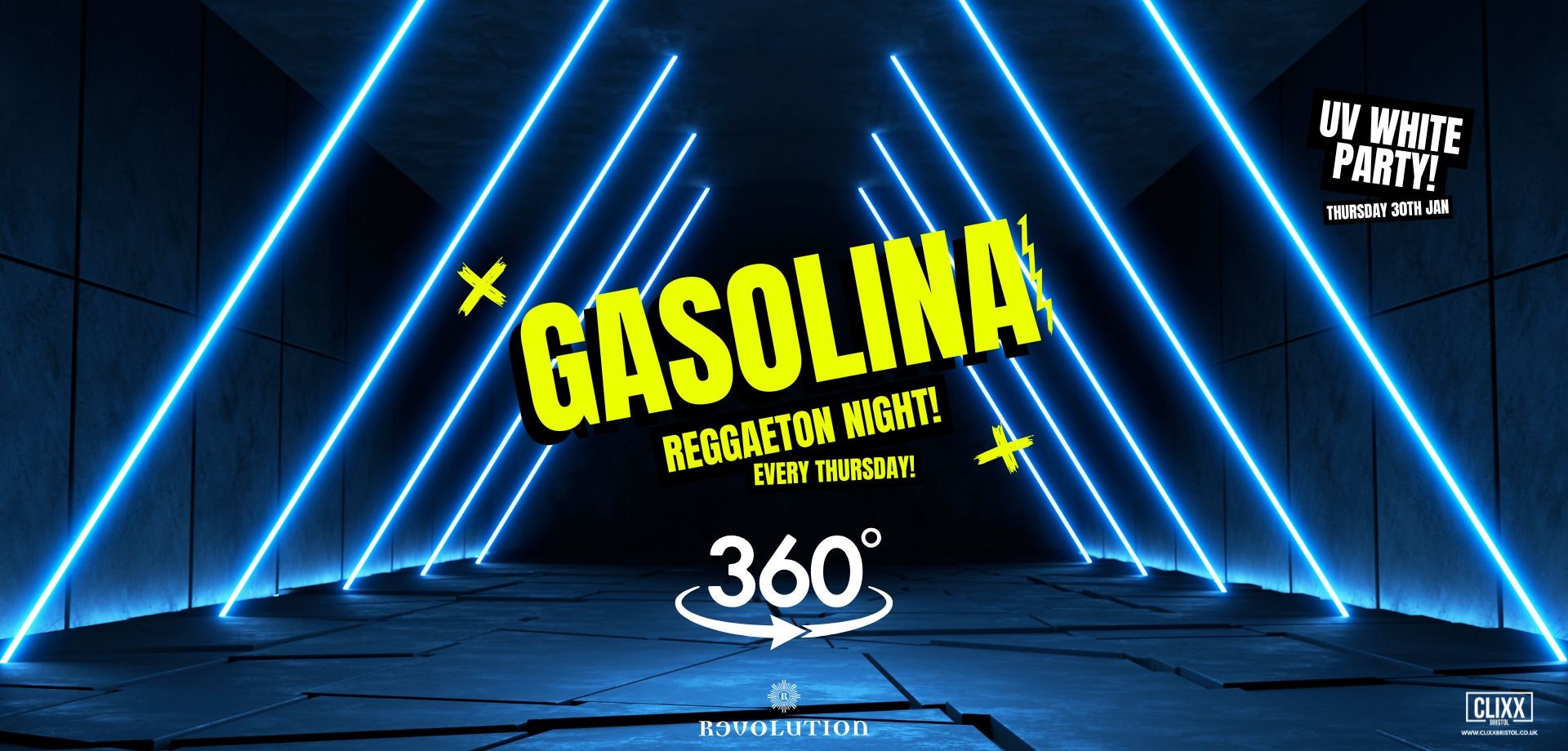 Gasolina Bristol 🔥 UV White Party –  Reggaeton Night w/ DJ Prime x 360