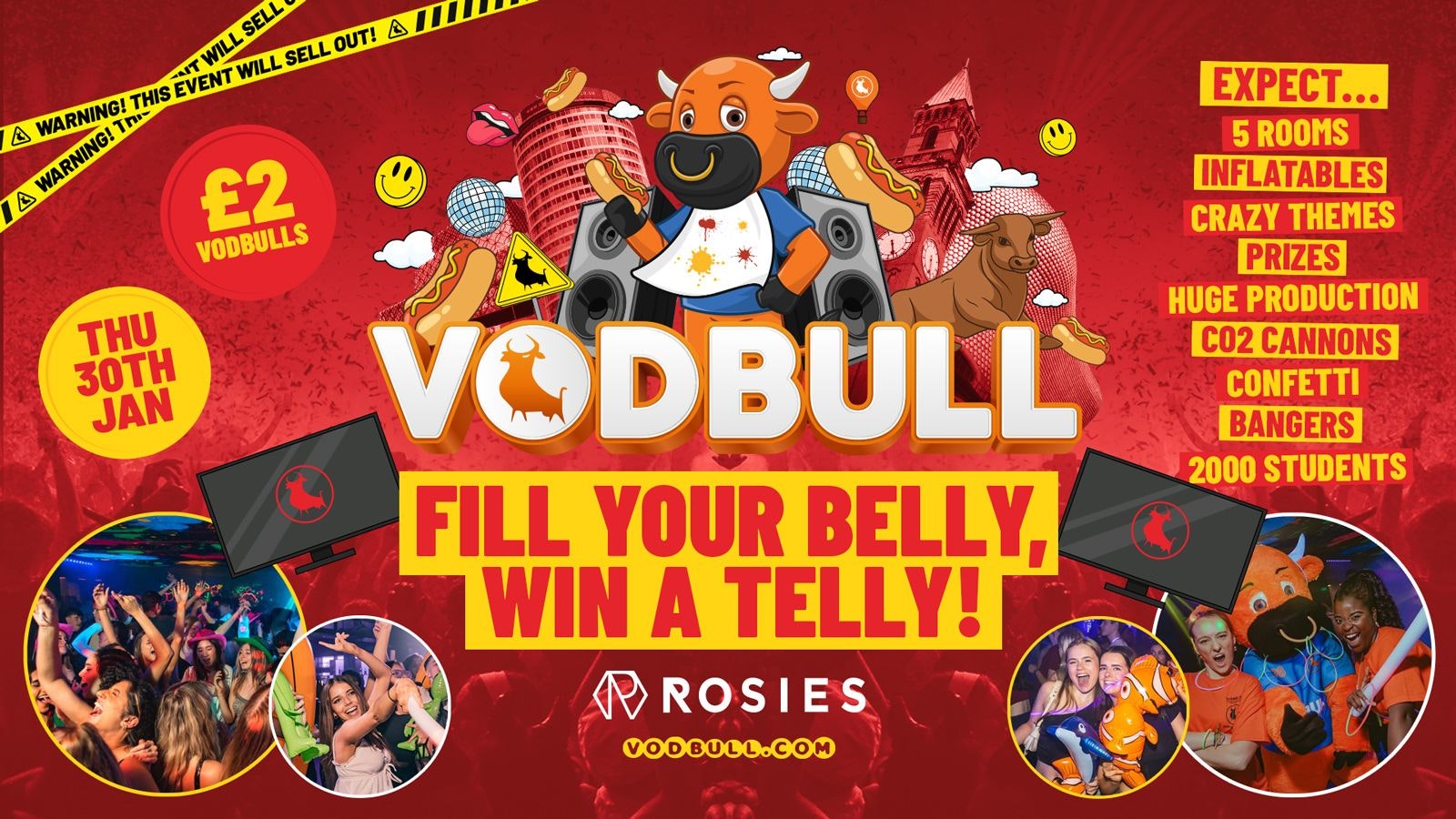 🧡 VODBULL FILL YOUR BELLY WIN A TELLY at ROSIES!! 30/01/25