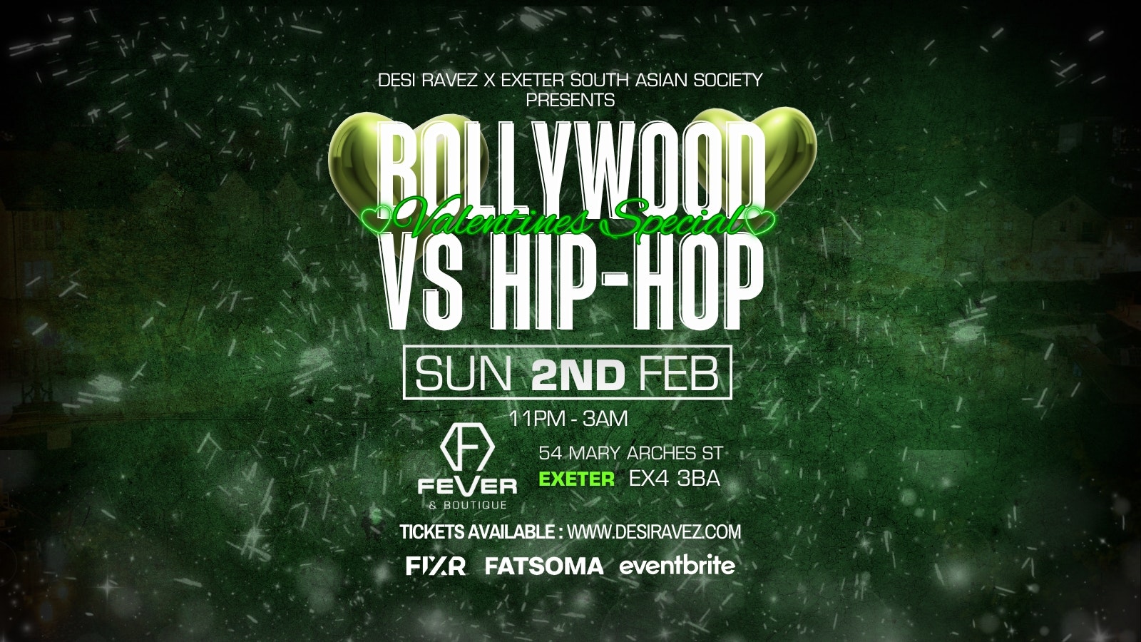 Bollywood VS Hip-Hop (Valentines Special) – Sunday 2nd February @Fever Boutique Exeter