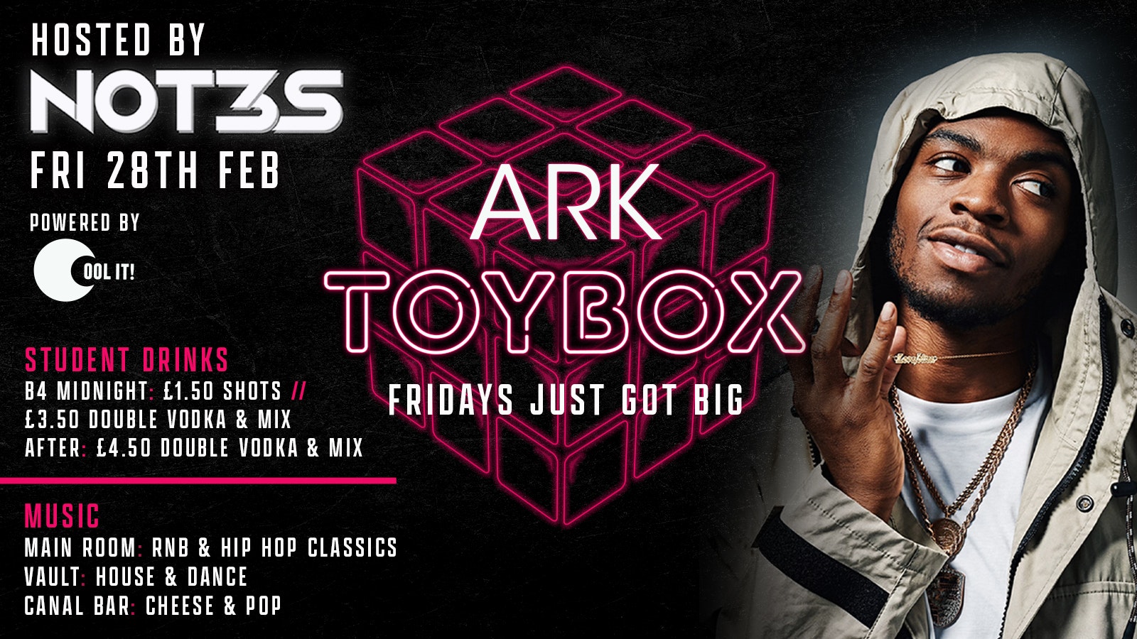 TOYBOX FRIDAYS – LIVE PA FROM NO3TS!  : £3.50 DOUBLES & £1 TICKETS 🚀