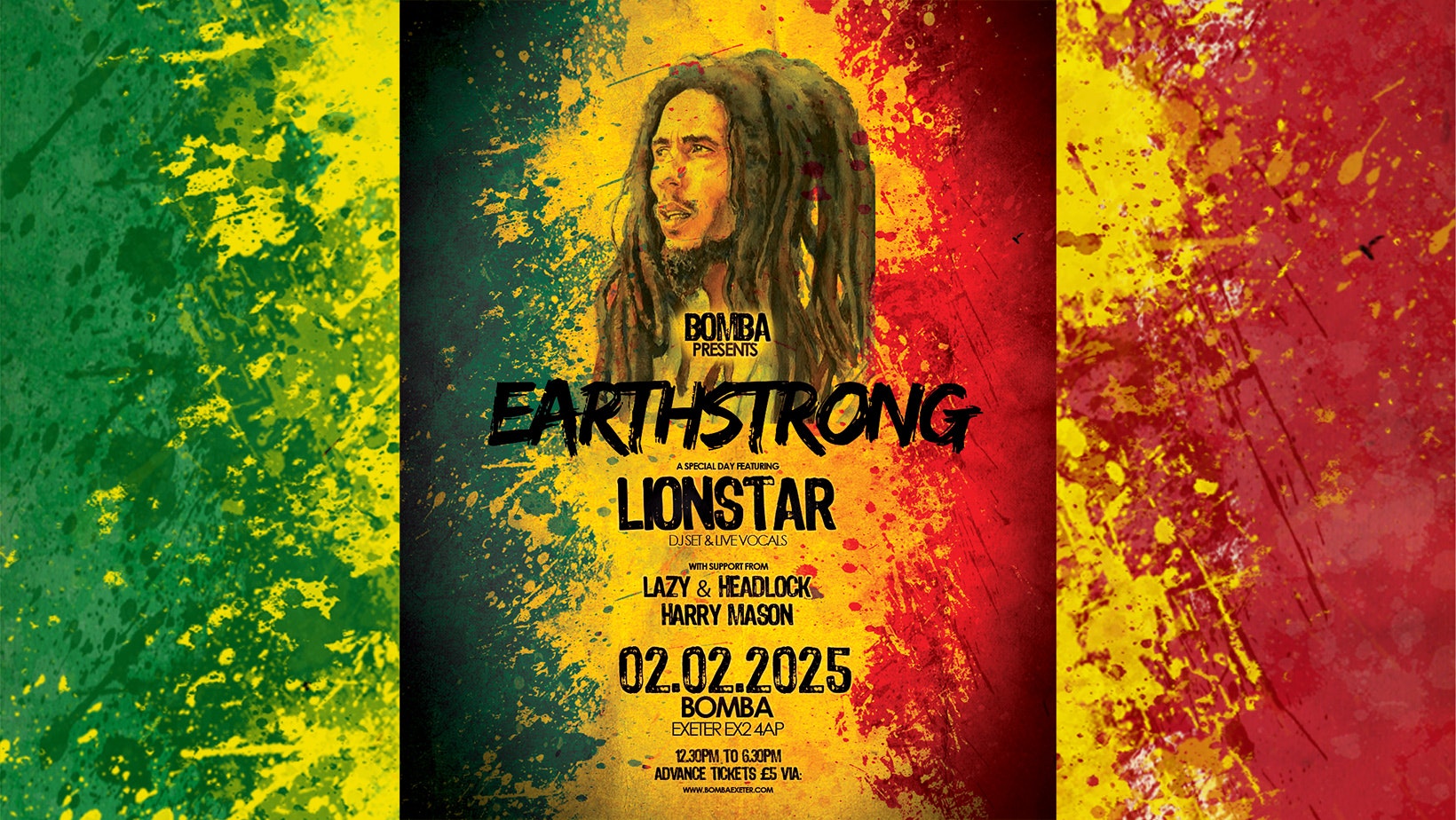 Lionstar – Reggae DJ & Vocal Set + support – Sun 02 Feb 2025 – Bomba – Exeter Quay