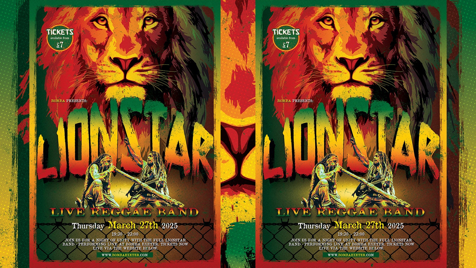 Lionstar Full Live Reggae Band – Bomba – Thurs 27 March – Exeter