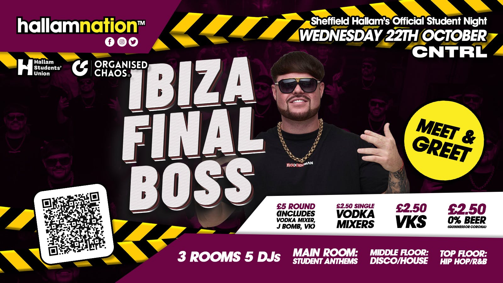 Hallamnation: Ibiza Final Boss Official Hallam Wednesday at Crystal Bar,  Sheffield on 22nd Oct 2025 | Fatsoma