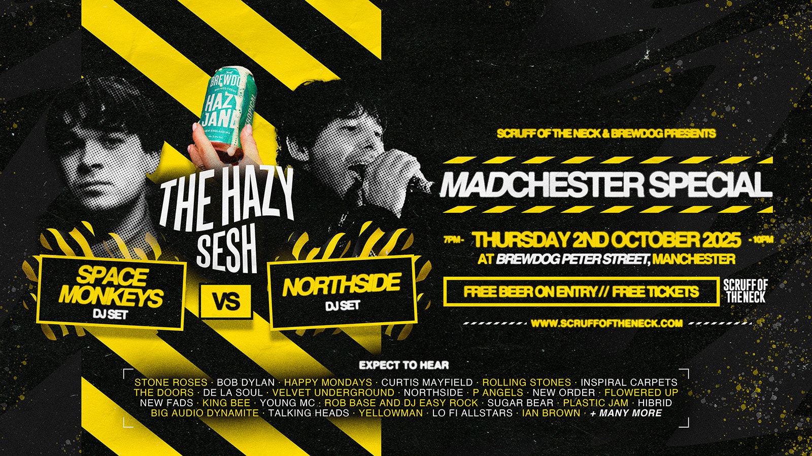 Hazy Jane Presents: NORTHSIDE VS SPACE MONKEYS DJ Set | BrewDog Manchester, Peter Street