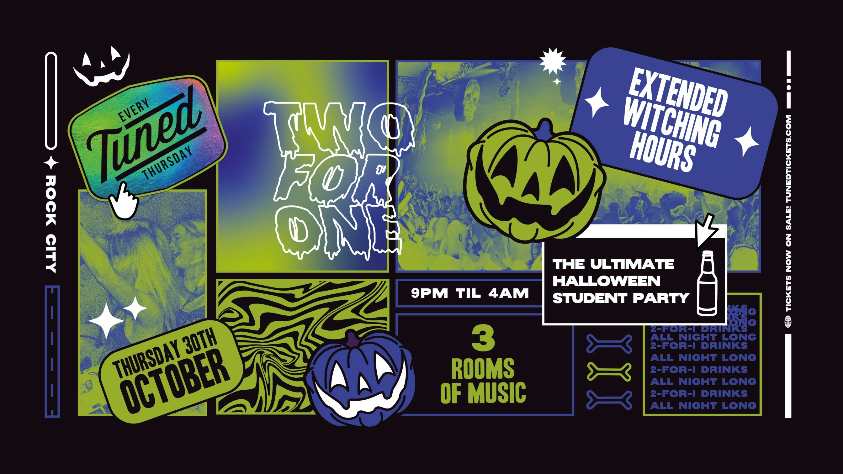 Tuned – HALLOWEEN SPECIAL – Nottingham’s Biggest Student Night – 2-4-1 Drinks All Night Long – (inc Silent Disco In Beta Room) 30/10/25