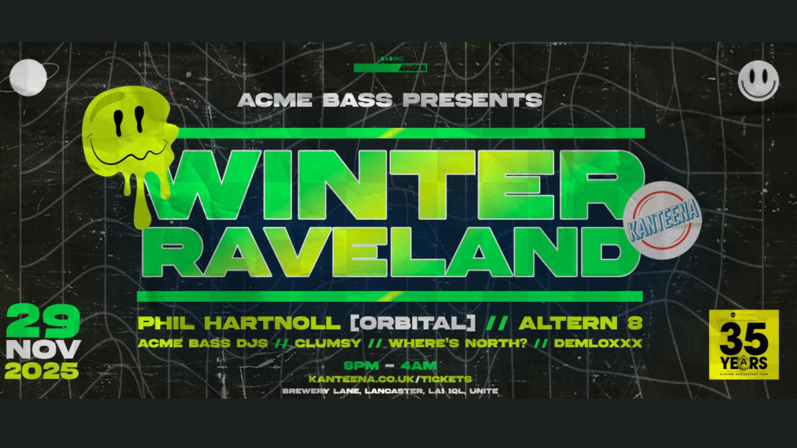 Phil Hartnoll // Altern 8 // Mark Archer // Acme Bass DJs + more!