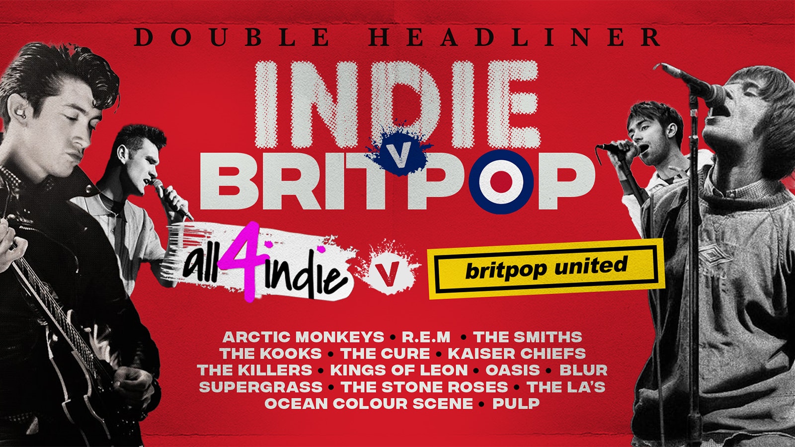 🎸 Indie V Britpop – with All 4 Indie and Britpop United