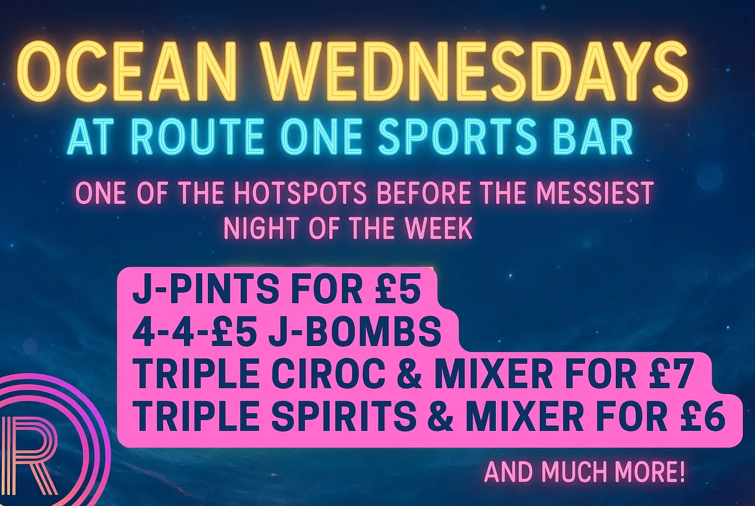 OCEAN WEDNESDAYS @ ROUTE ONE at Route One Sports Bar, Nottingham on ...