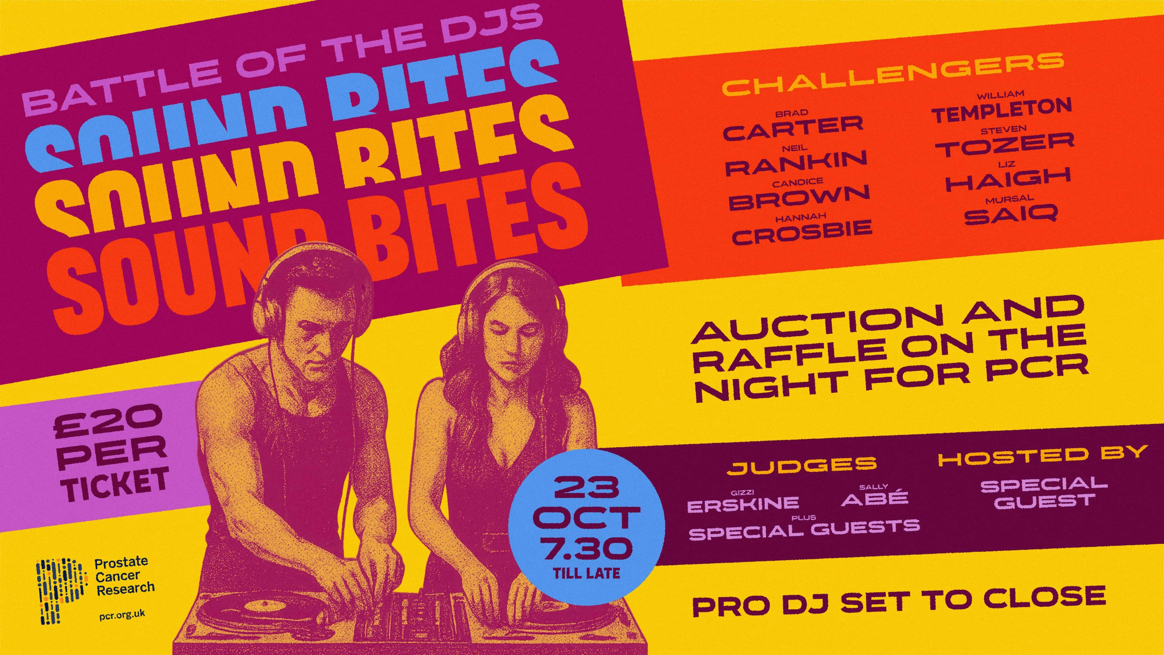 SOUND BITES: Battle of the DJs | In aid of Prostate Cancer Research