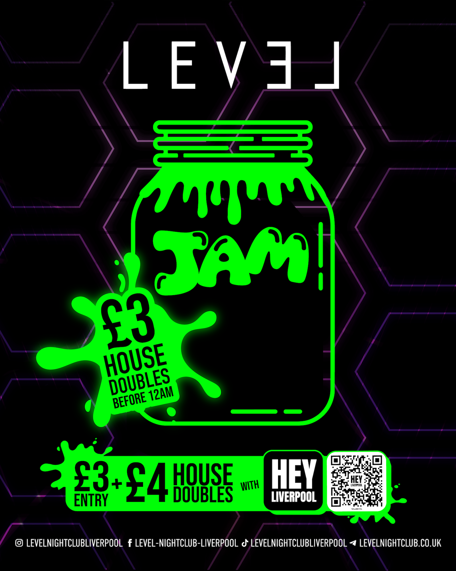 JAM FRIDAYS – £3 DOUBLES BEFORE MIDNIGHT £4 DOUBLES ALL NIGHT w/ HEY LIVERPOOL