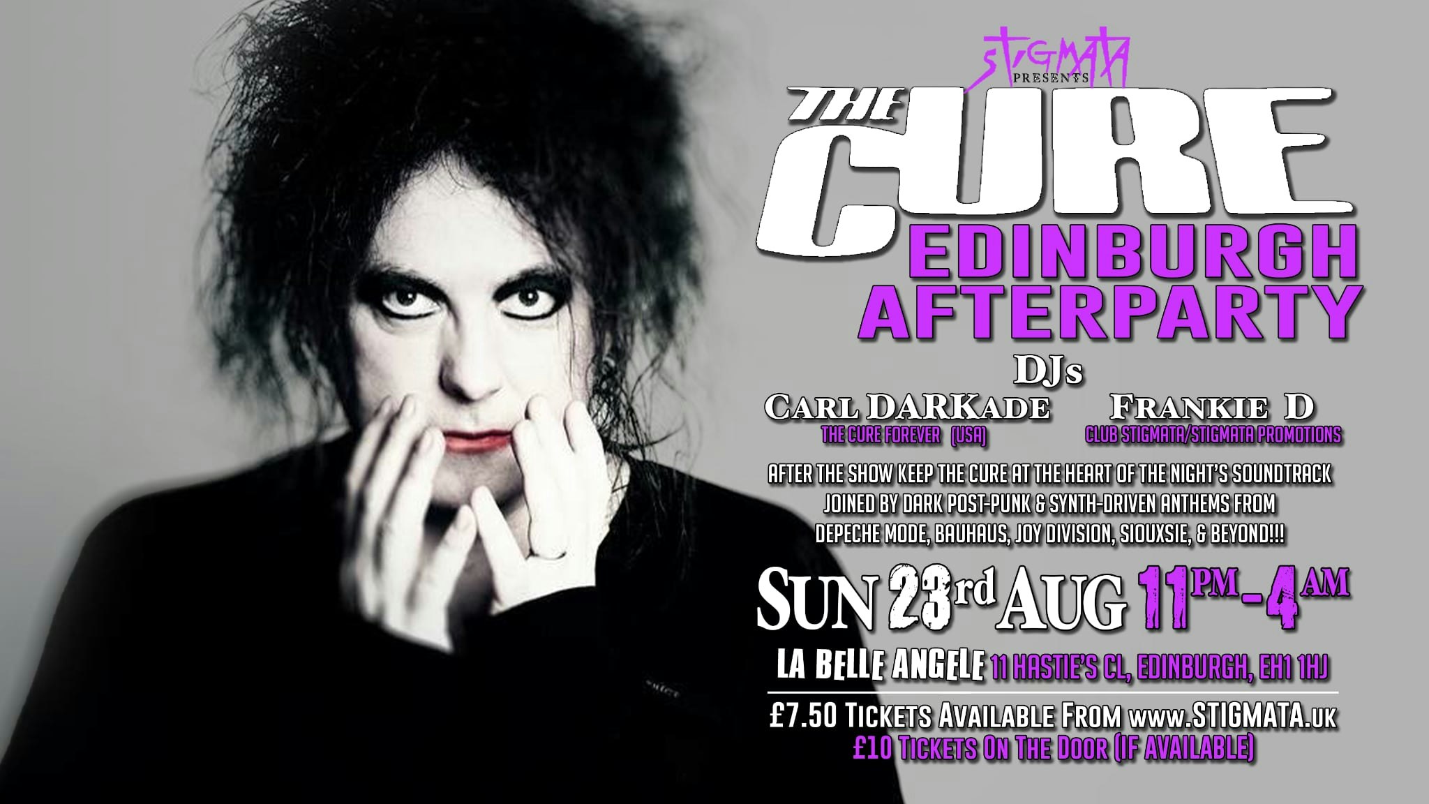 THE CURE – AFTERPARTY – EDINBURGH