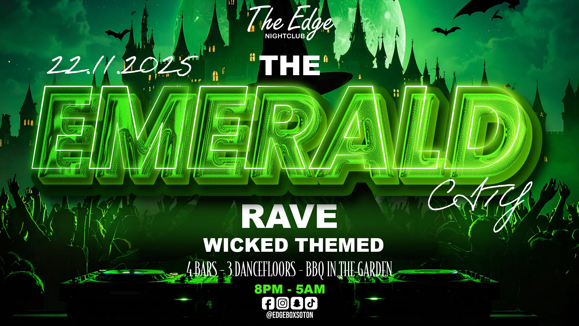 The Emerald Rave - Celebrating WICKED! at The Edge & The Box Bar ...