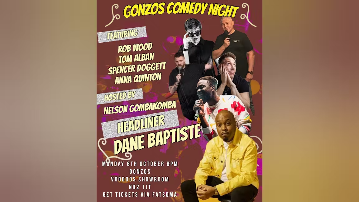 Gonzo’s Comedy Night with Dane Baptiste 🌟