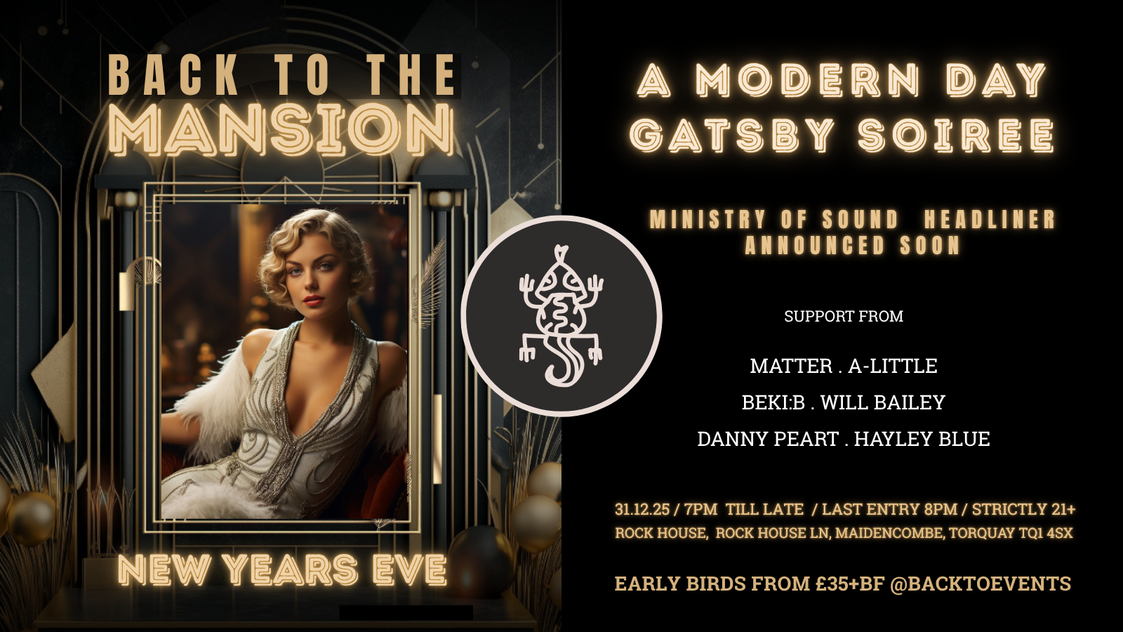 Back To The Mansion New Year’s Eve Gatsby Soiree