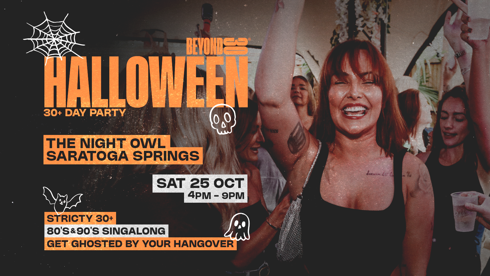 OVER 30’s HALLOWEEN DAYTIME CLUBBING : SARATOGA SPRINGS 🎃
