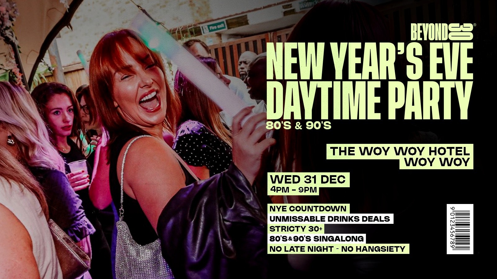Over 30s Daytime NYE Clubbing – WOY WOY 🎇
