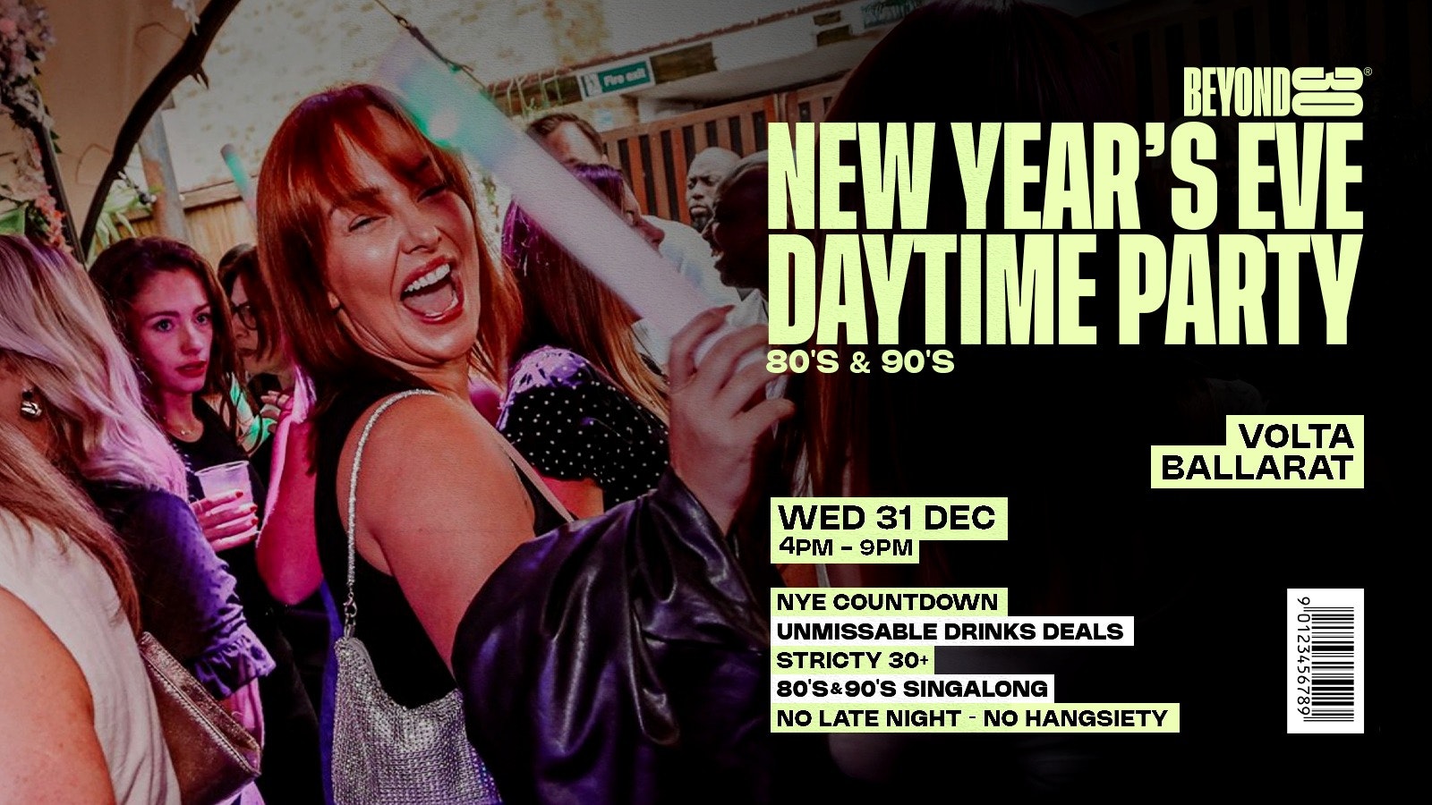 Over 30s Daytime NYE Clubbing – BALLARAT 🎇