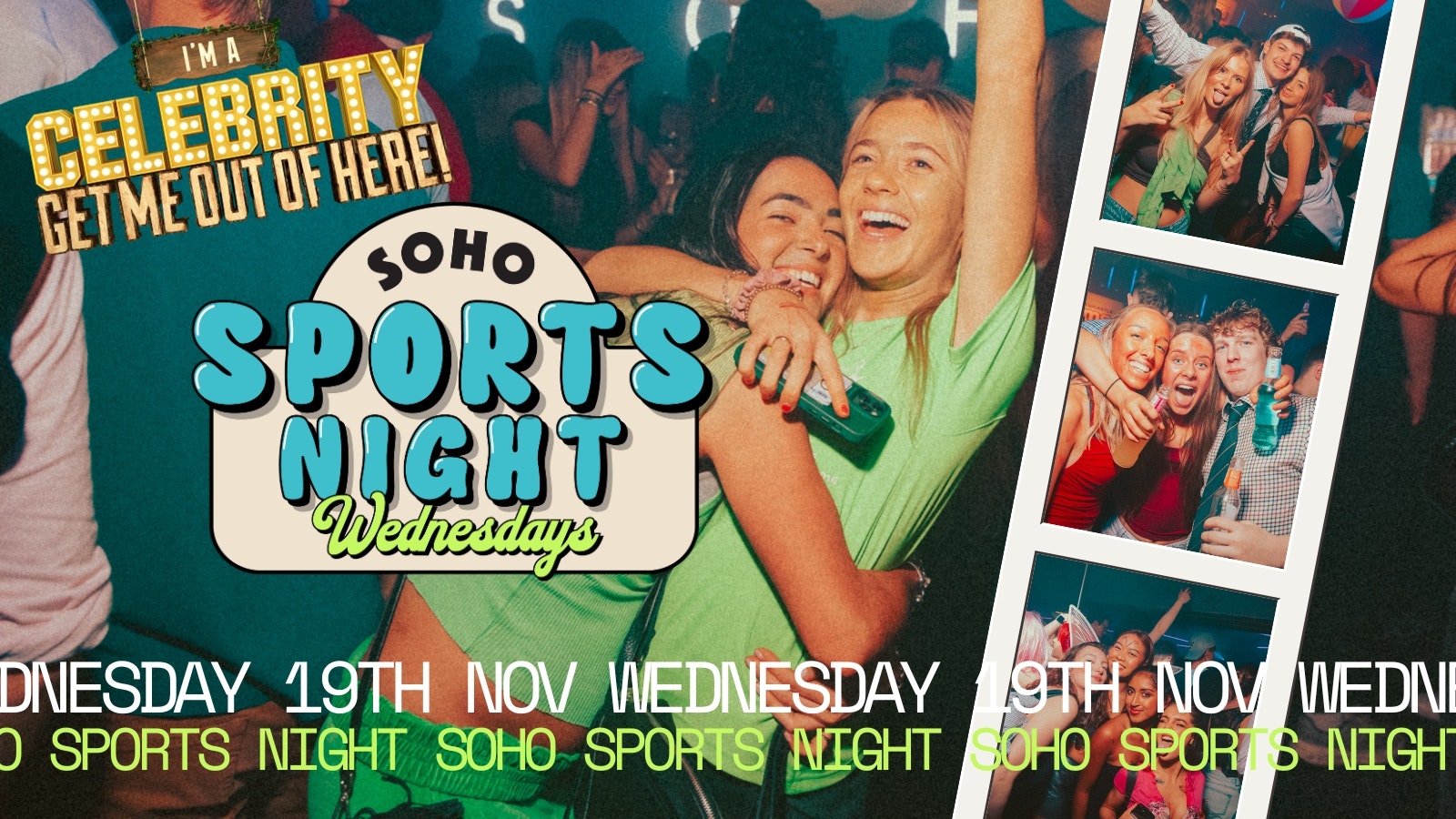 Your Official Soho Sports Night – I’m a Celeb Edition | Wednesday 19th November | Soho Rooms Newcastle