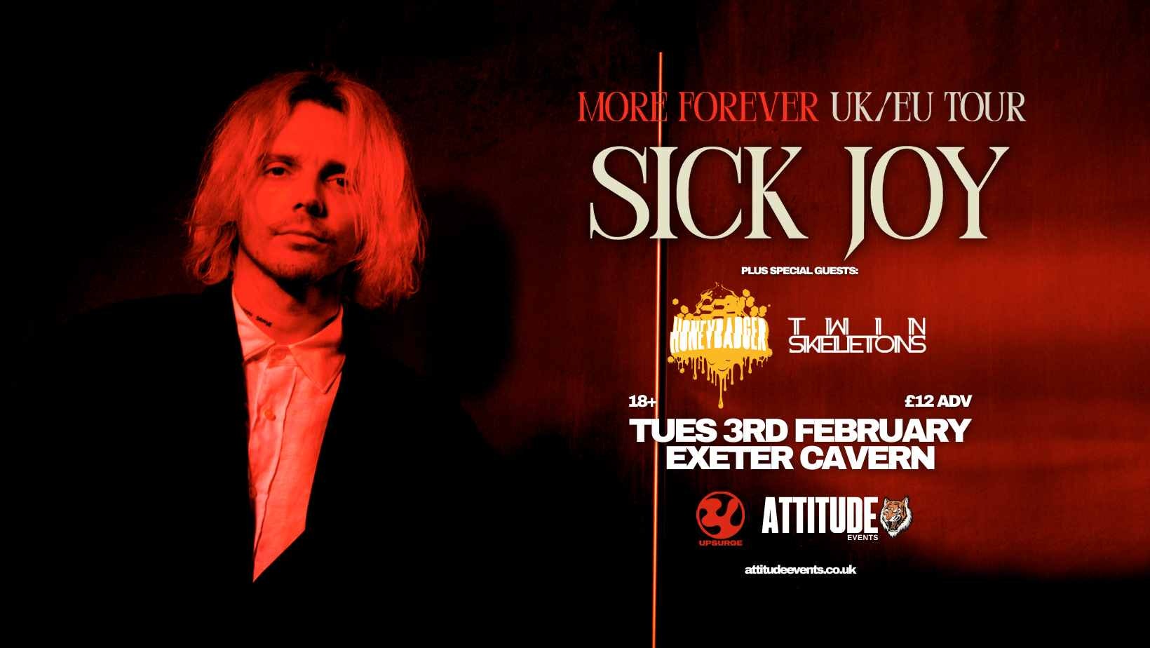 Sick Joy ✘ Honeybadger ✘ Twin Skeletons @ Cavern, Exeter