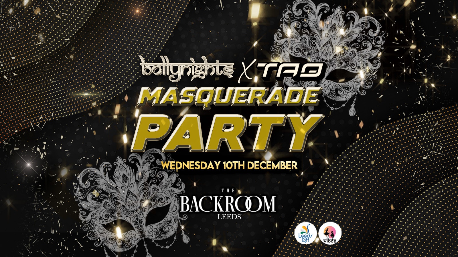 Leeds Bollynights  – Masquerade Party | Wednesday 10th December | The Backroom