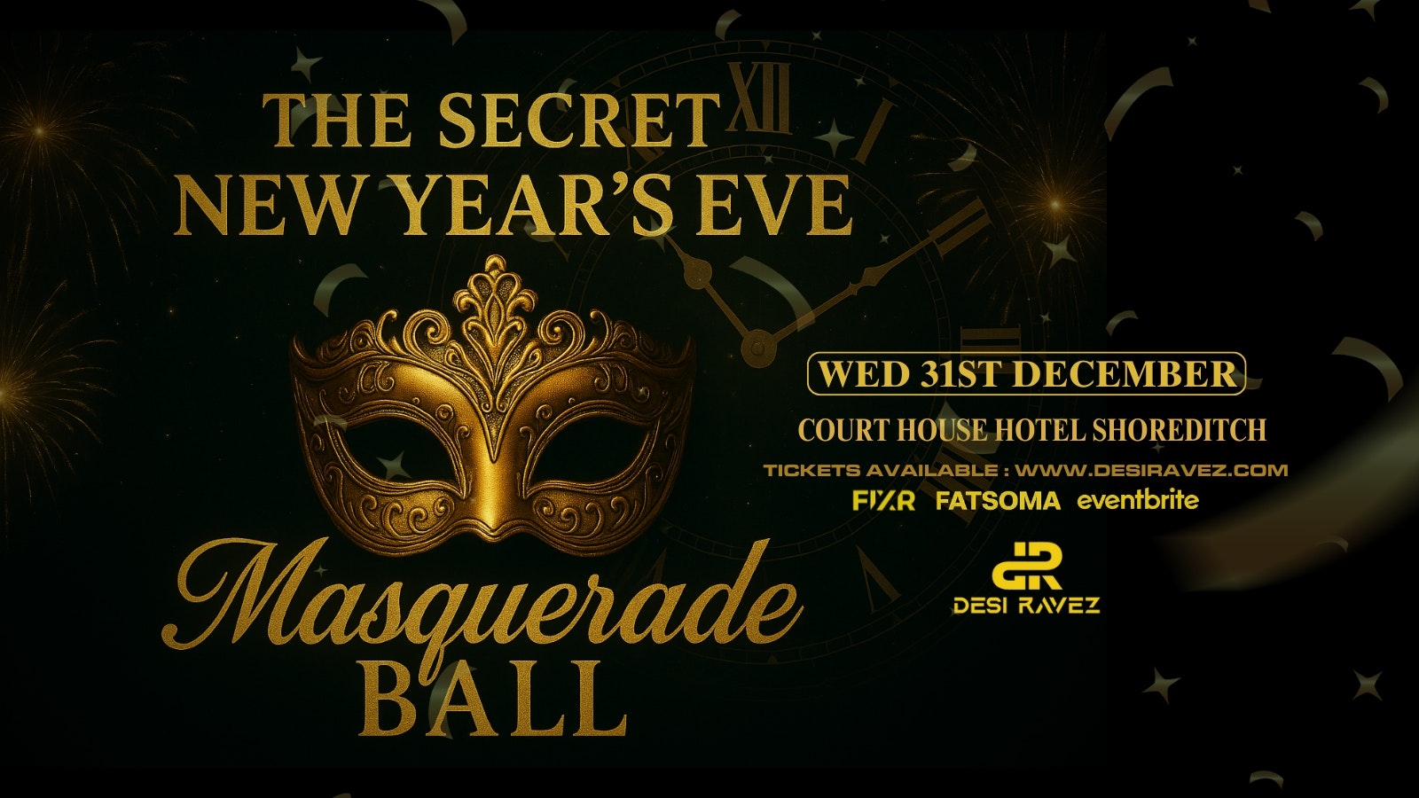 Bollywood Masquerade NYE 2025 – Shoreditch, Courthouse Hotel