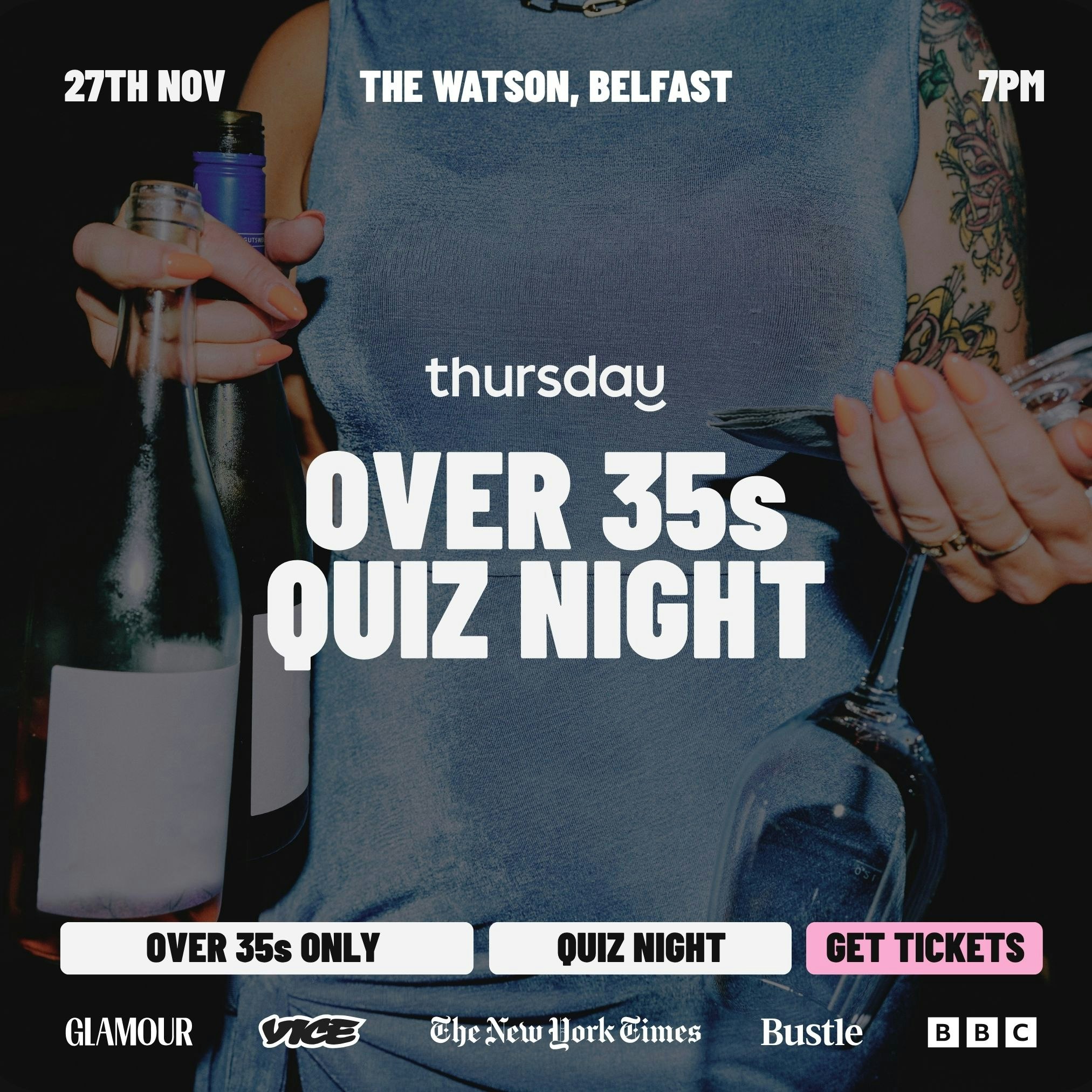 Thursday | Over 35s Quiz Night | Belfast
