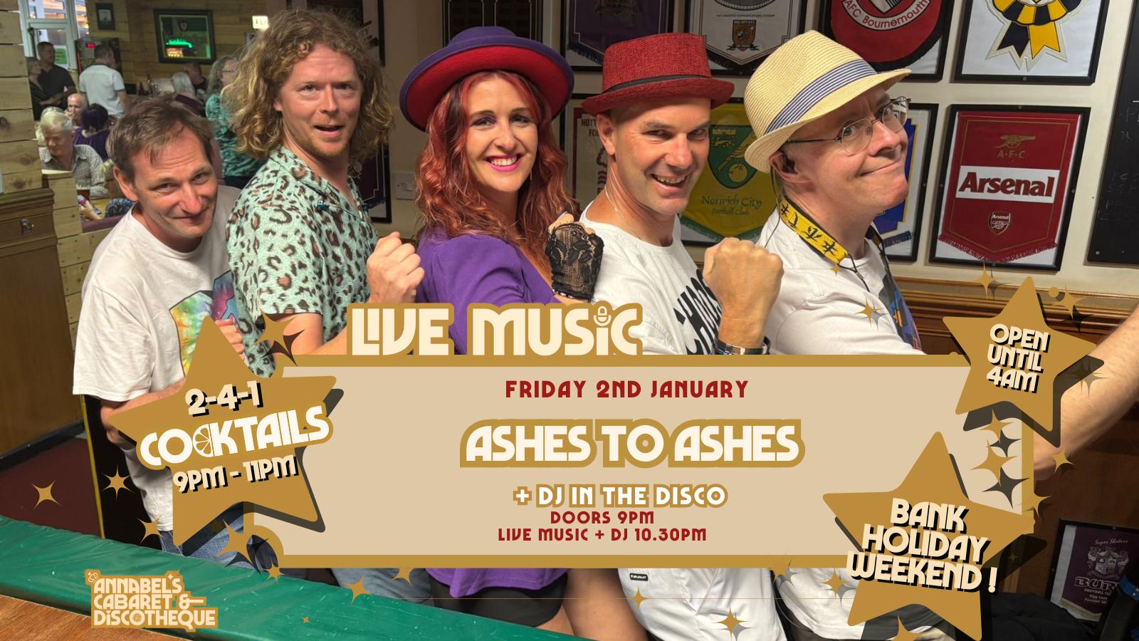 Live Music: ASHES TO ASHES // Annabel’s Cabaret & Discotheque
