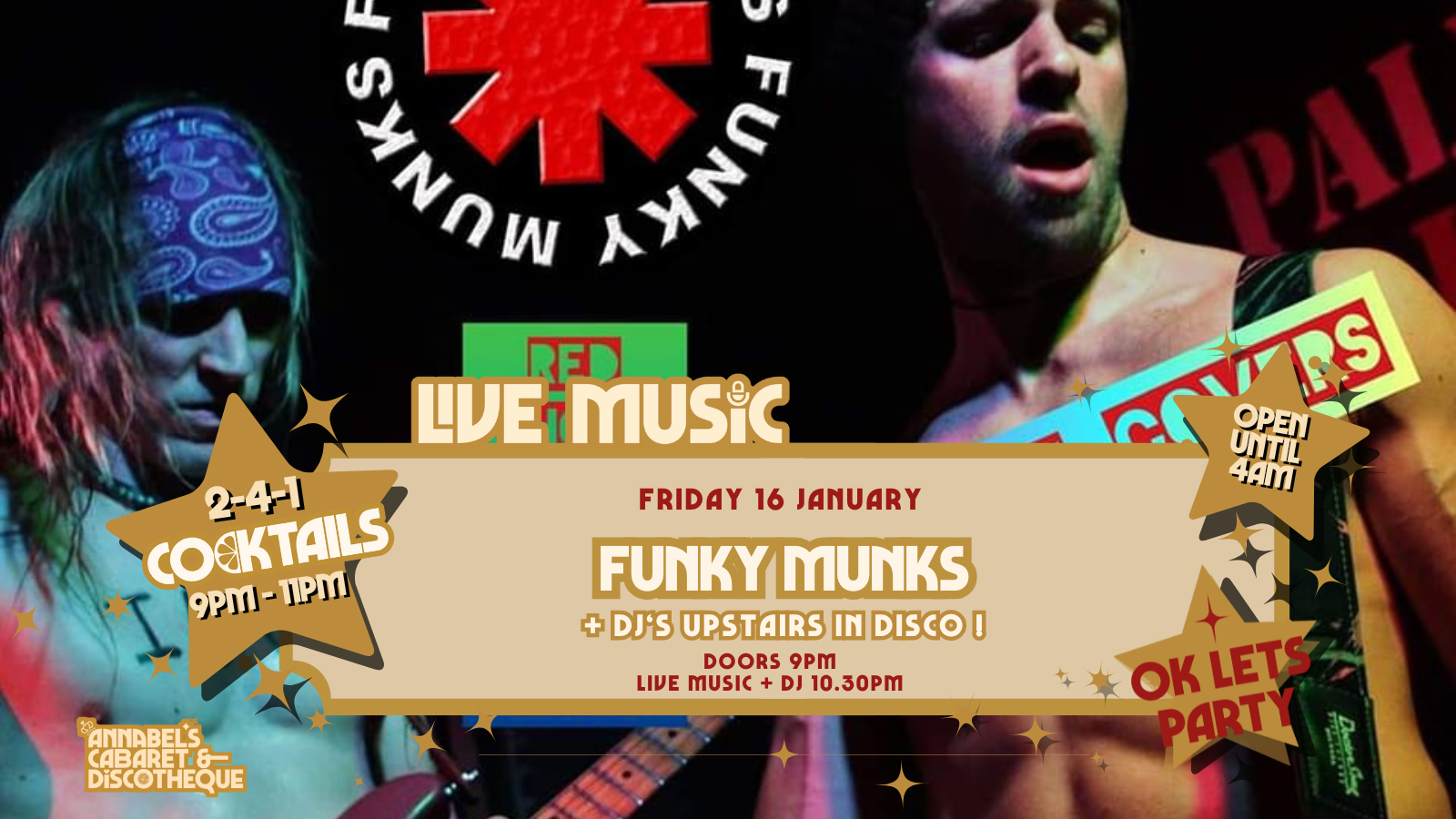 Live Music: FUNKY MUNKS // Annabel’s Cabaret & Discotheque