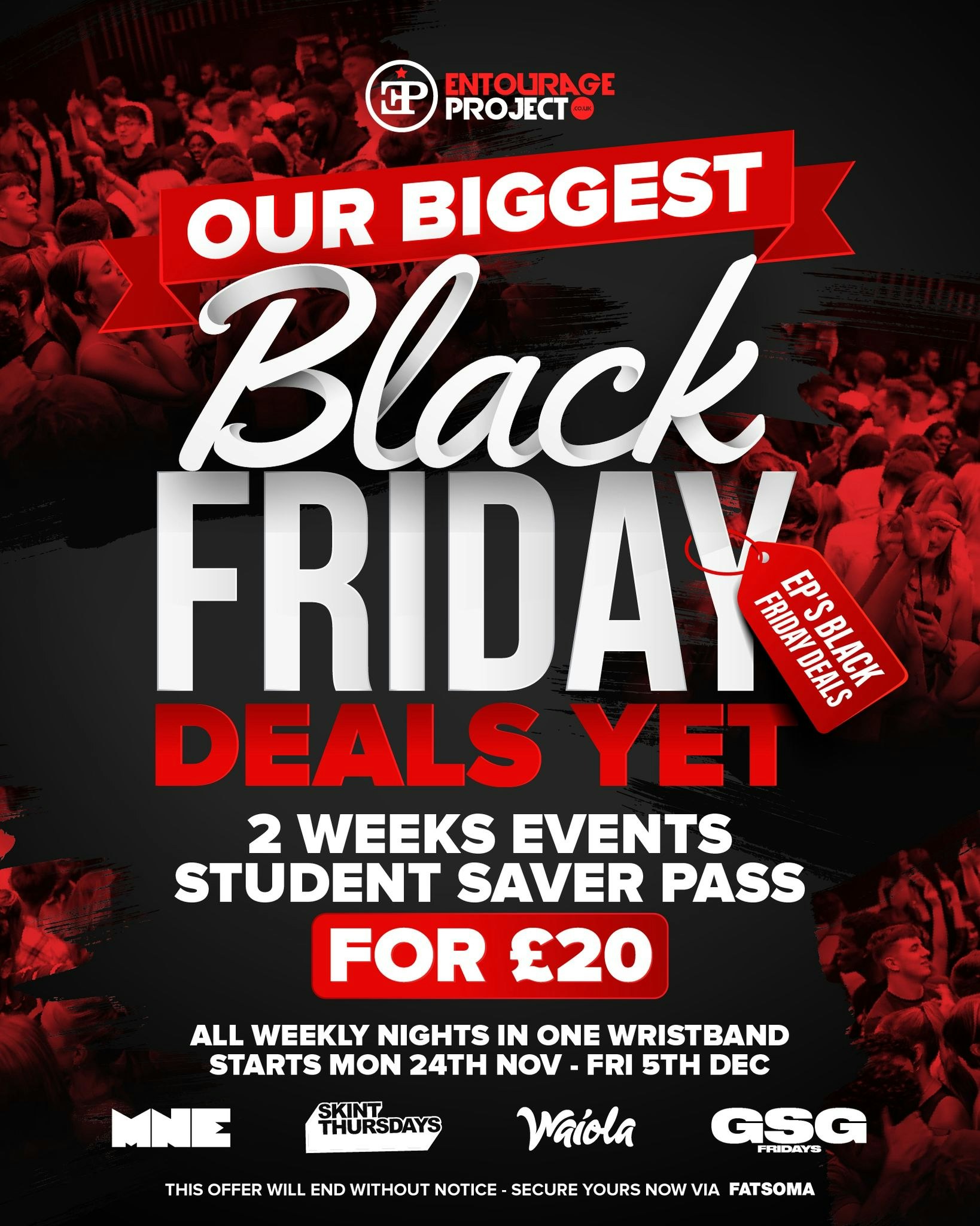 BLACK FRIDAY WRISTBAND🖤 (ACCESS TO 2 WEEKS WORTH OF EVENTS)