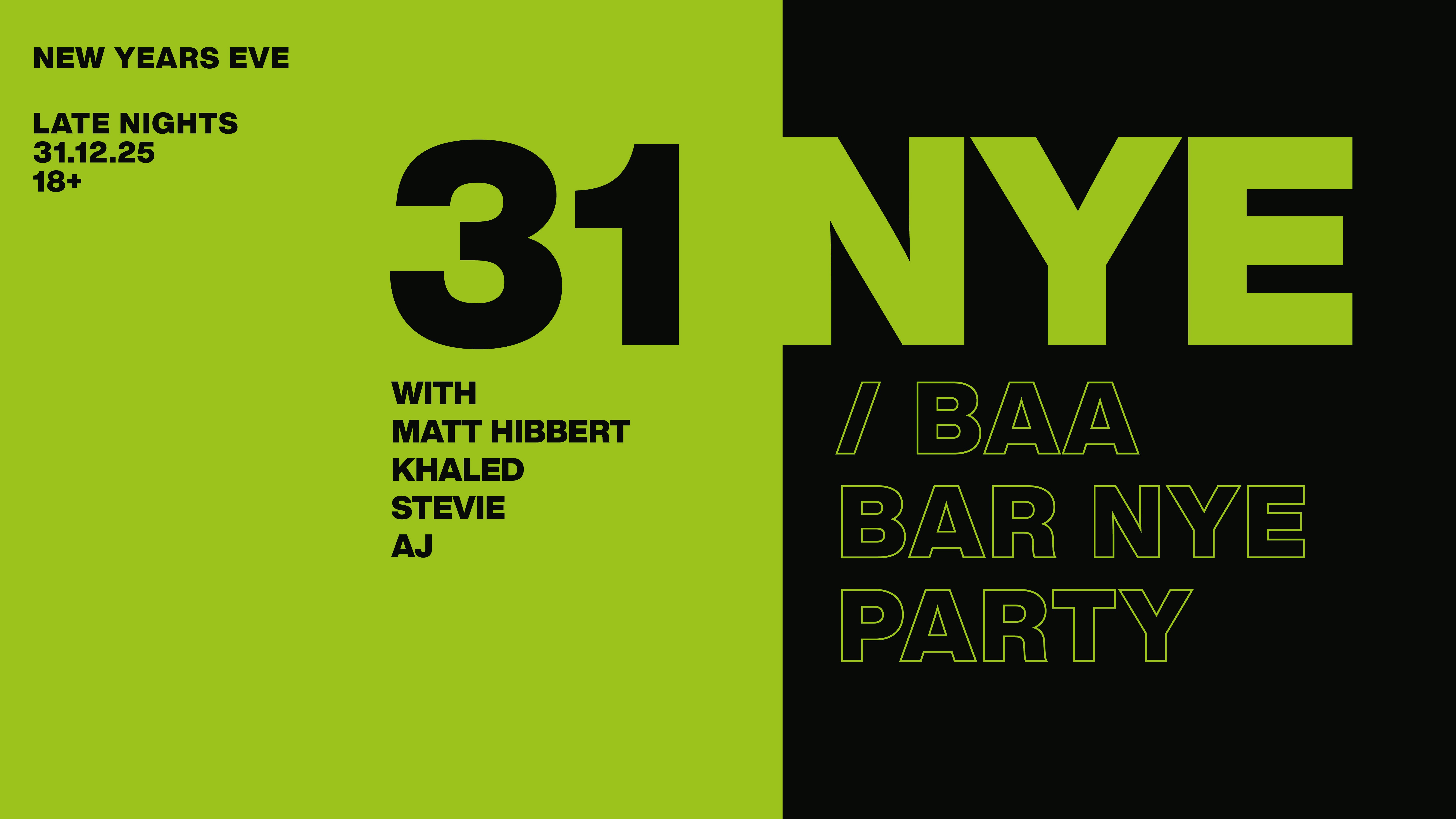 Baa Bar NYE Party 2025