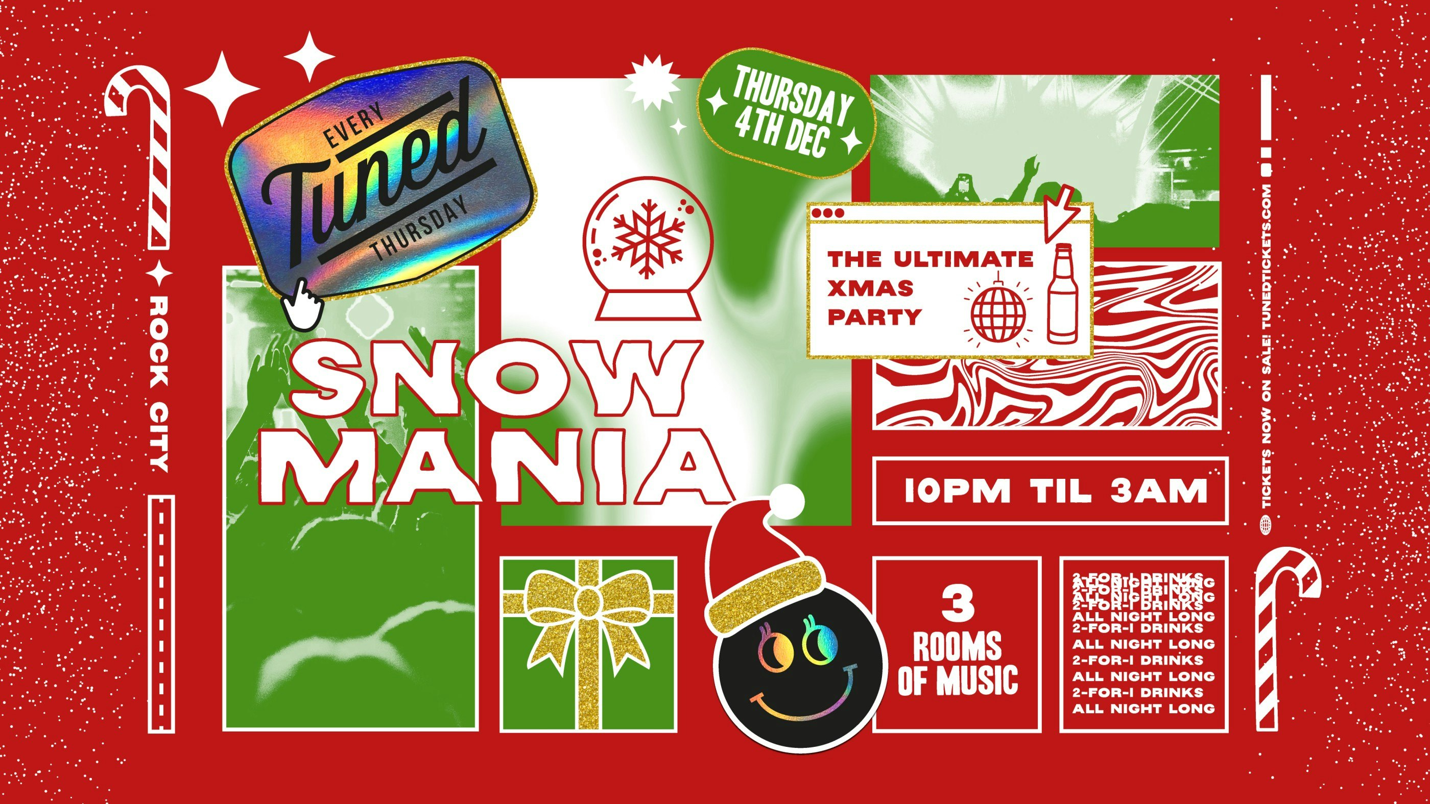 Tuned – SNOWMANIA (CHRISTMAS PARTY!) – Nottingham’s Biggest Student Night – 2-4-1 Drinks All Night Long – (inc Silent Disco In Beta Room) 04/12/25