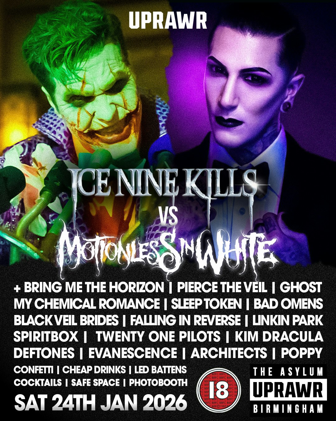 Ice Nine Kills vs Motionless In White Clubnight!