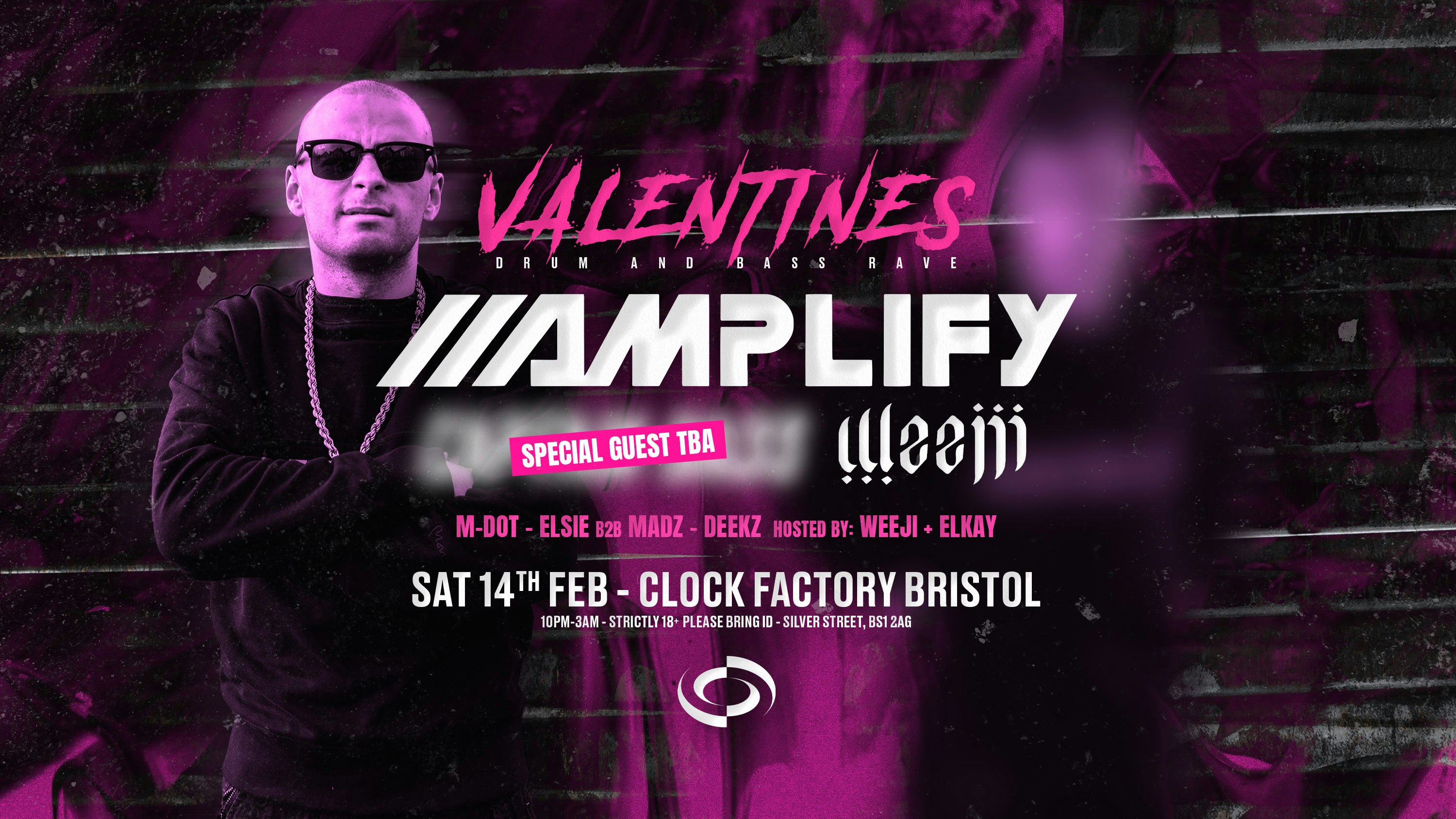Bristol’s Valentine’s DNB Rave: Amplify & Weeji + Special Guests (TBA)