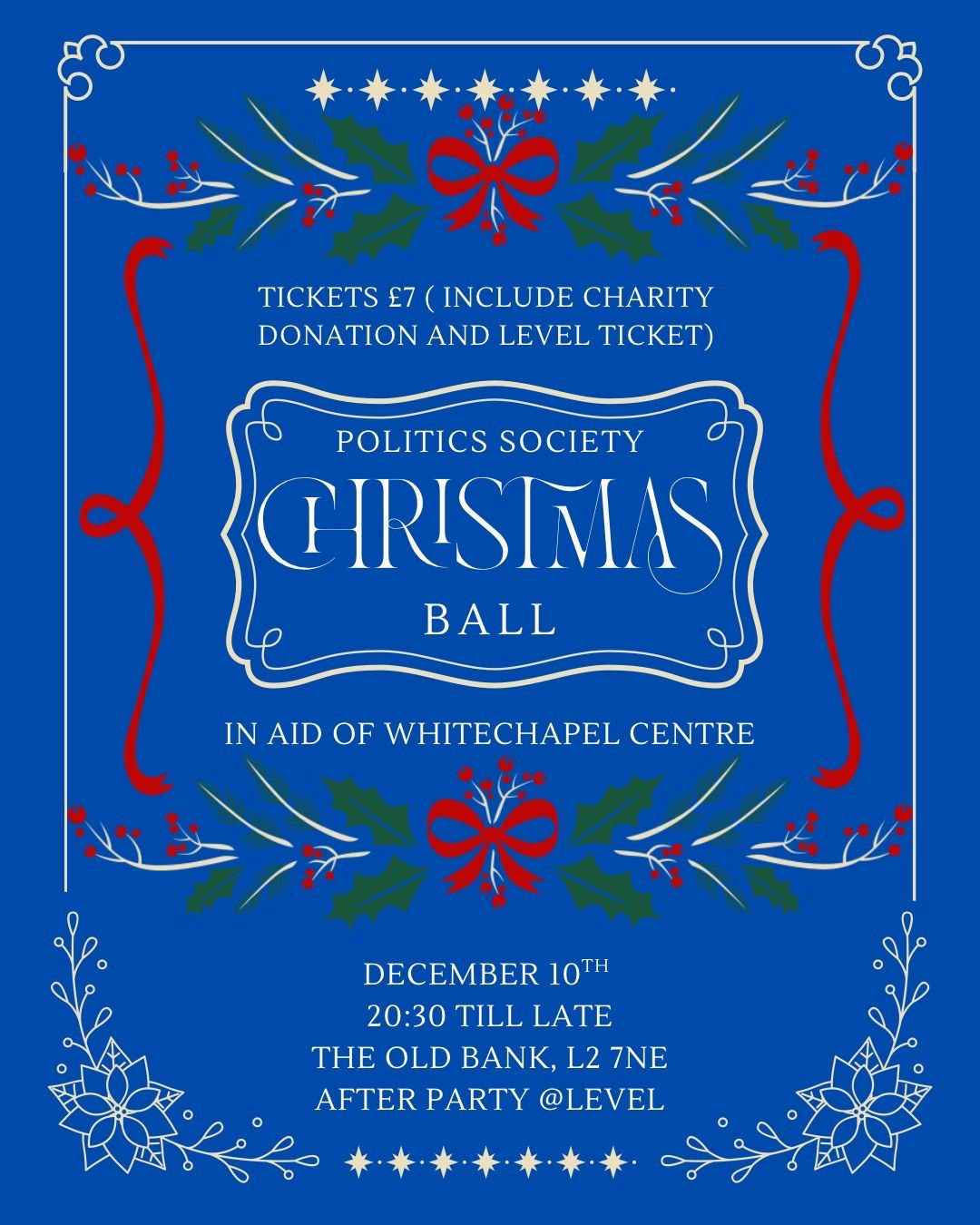 UOL POLITICS CHRISTMAS BALL 2025 🪩🎄 – In Aid of Whitechapel Centre