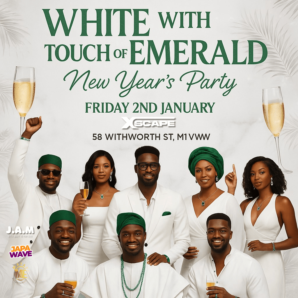 White with a Touch of Emerald New Year’s Party