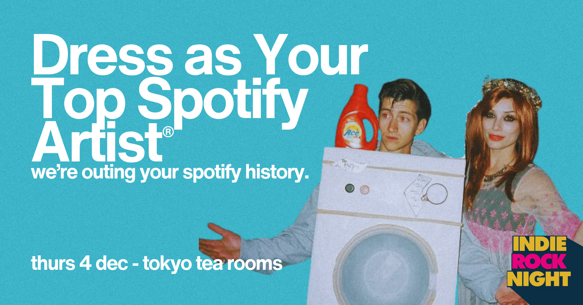 Indie Rock Night ∙ DRESS AS YOUR TOP SPOTIFY ARTIST *LAST 50 ONLINE TICKETS*