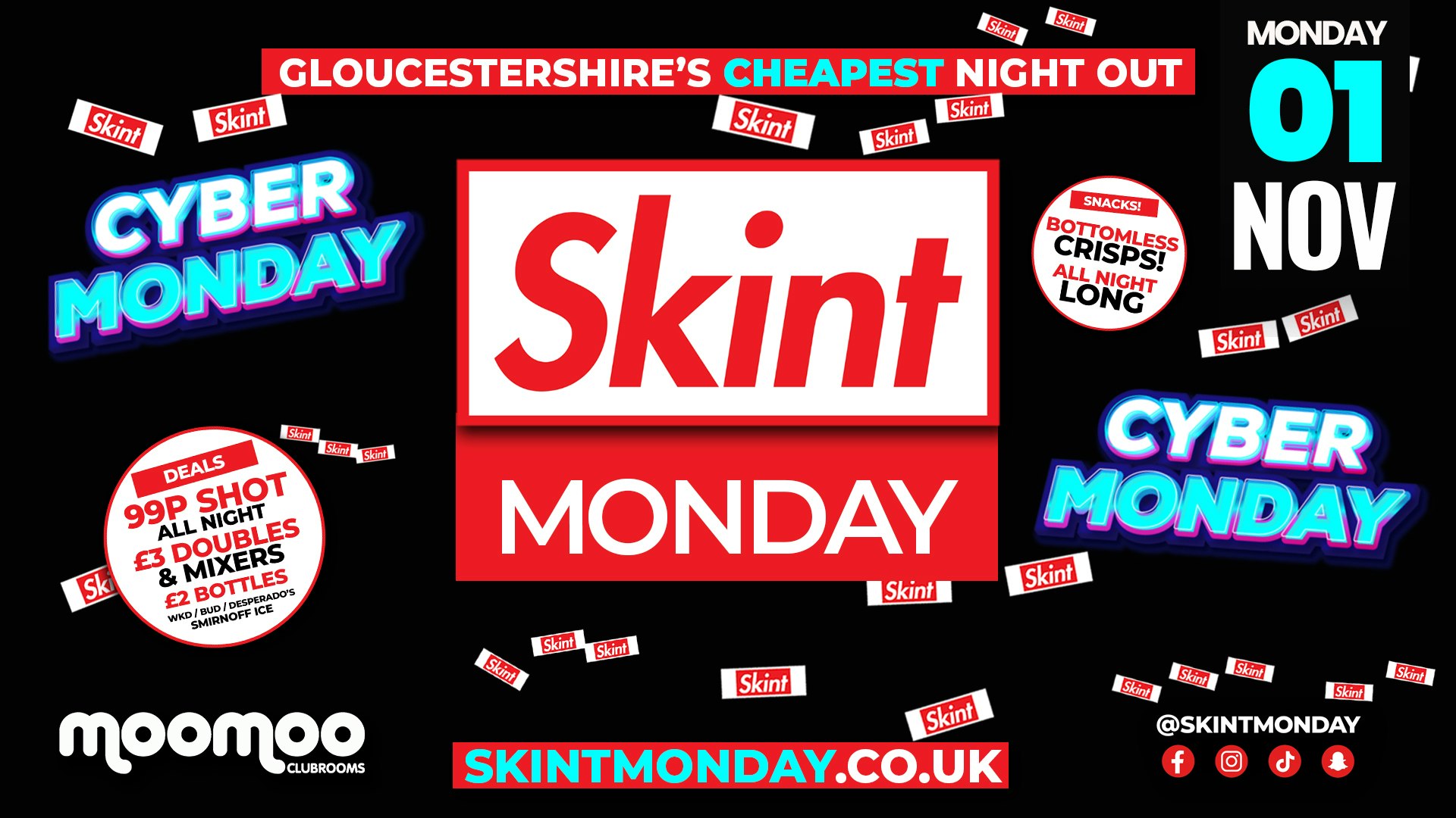 💰 SKINT 💷 CYBER MONDAY!! 99P TICKETS WITH SHOT!!❤️‍🔥 VALID ALL NIGHT!! ‼️