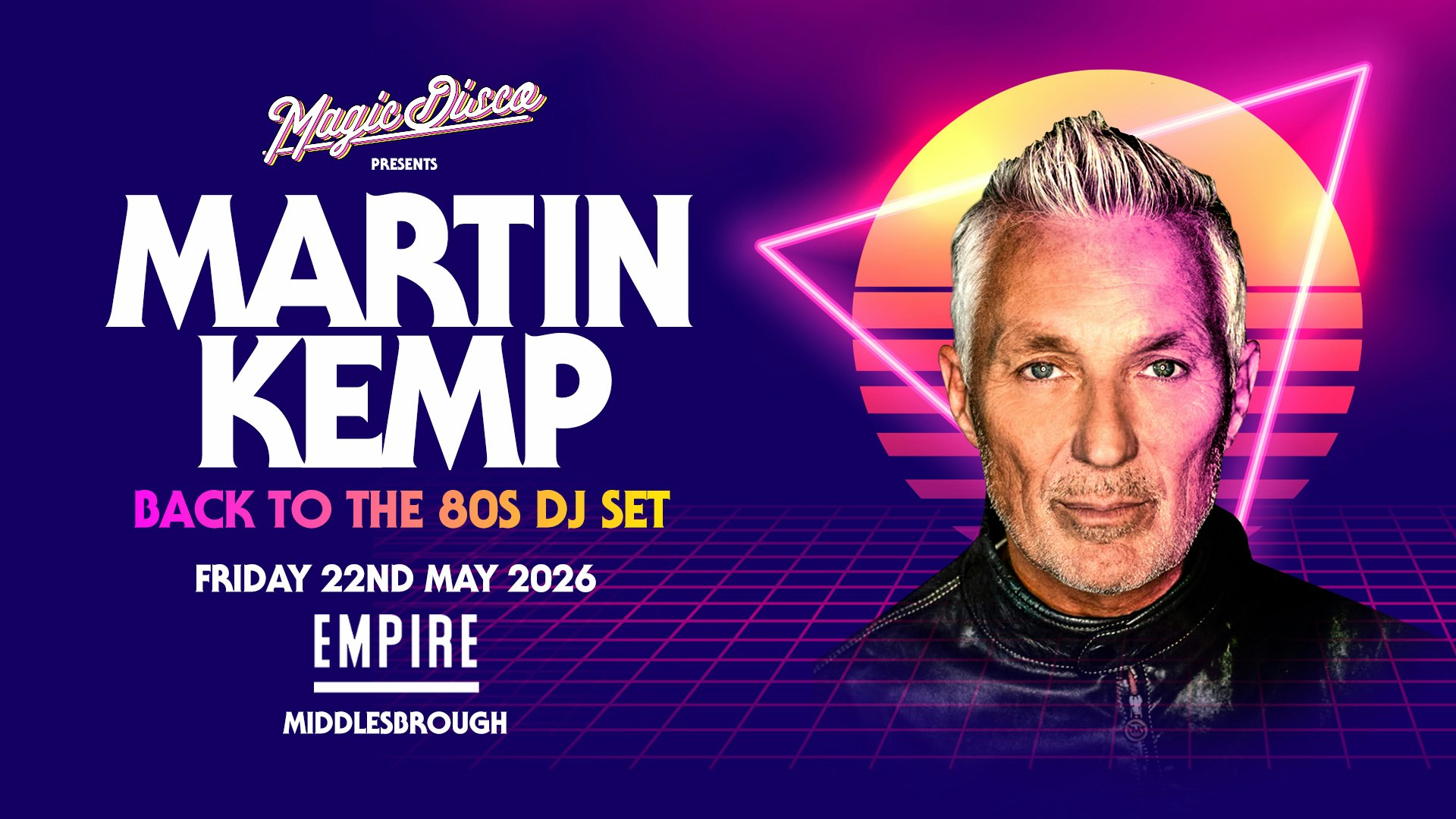 Martin Kemp Live DJ set – Back to the 80’s – Middlesborough