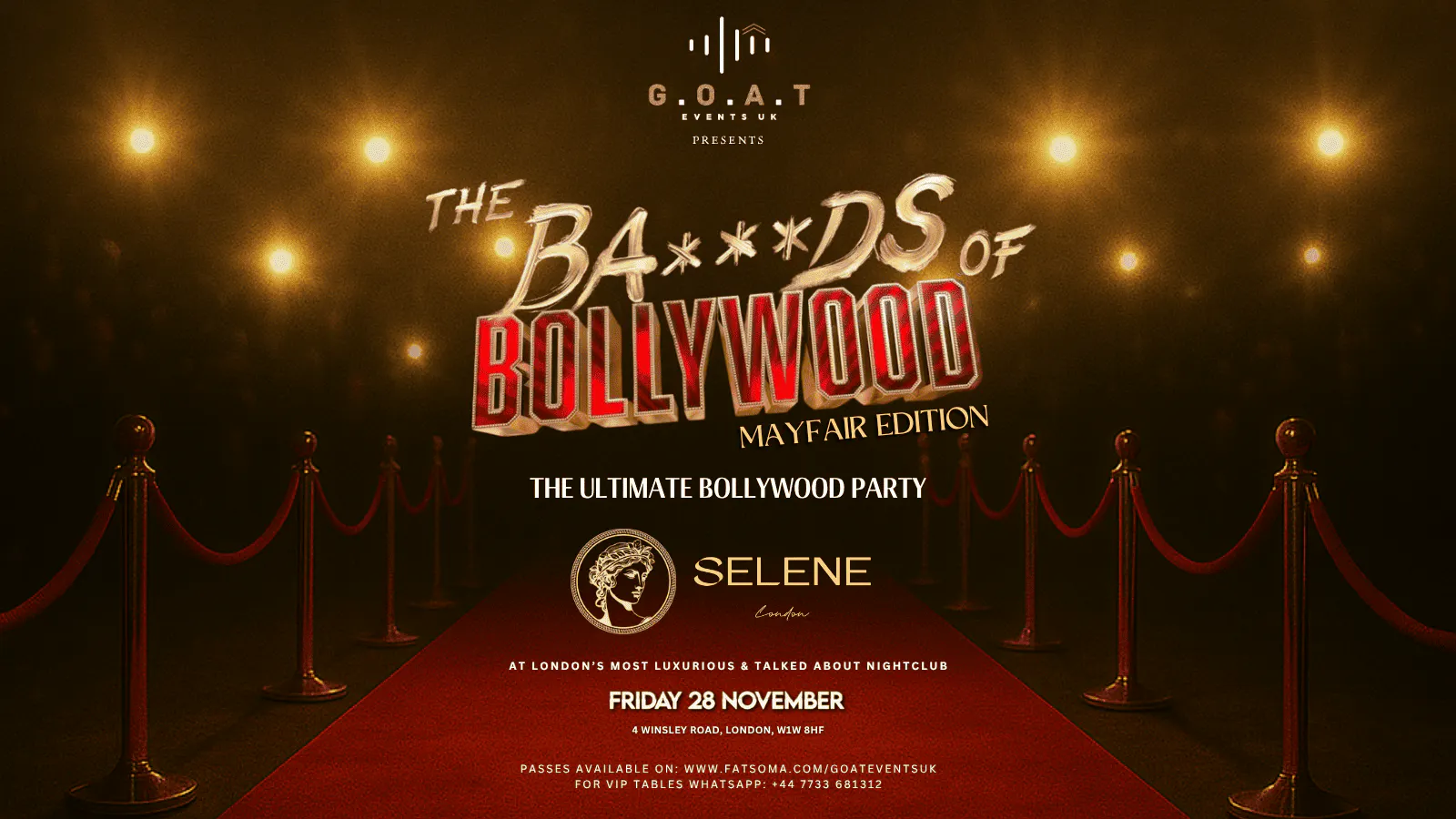 SOLDOUT- THE B*****ADS OF BOLLYWOOD- THEMED CLUB NIGHT🪩🎉🚀 | GOAT ...