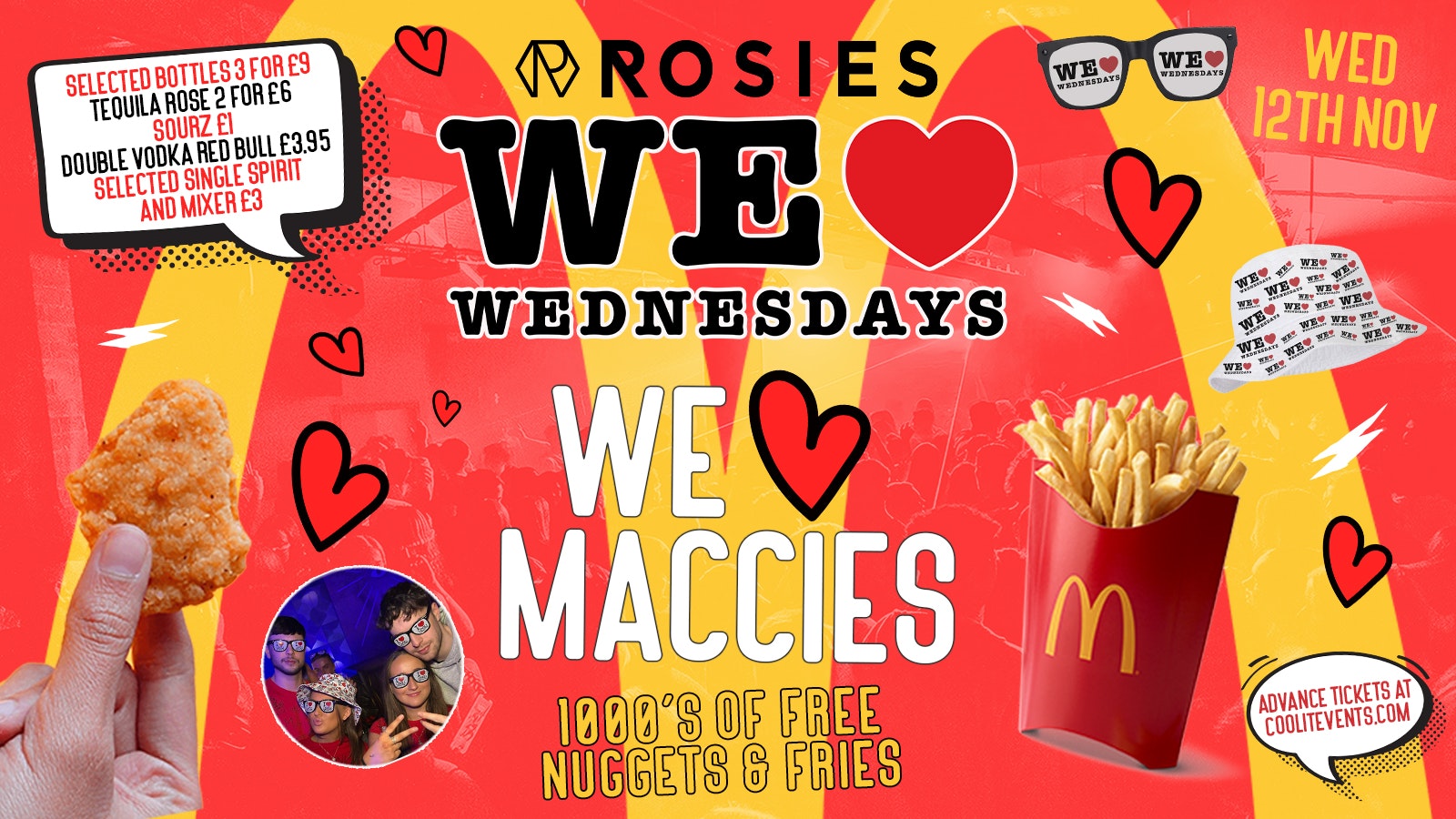 WE LOVE ❤️ WEDNESDAYS : MCDONALDS GIVEAWAY SPECIAL – 1000’s OF FREE NUGGETS – Chester’s BIGGEST Student Night
