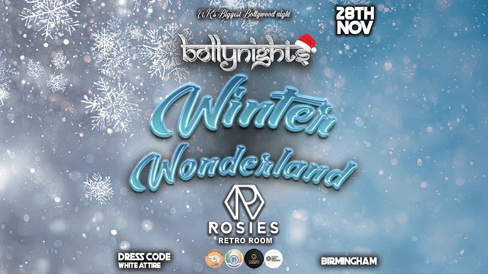 Bollynights Birmingham – Winter Wonderland | Friday 28th November | Rosies Zinc Entrance