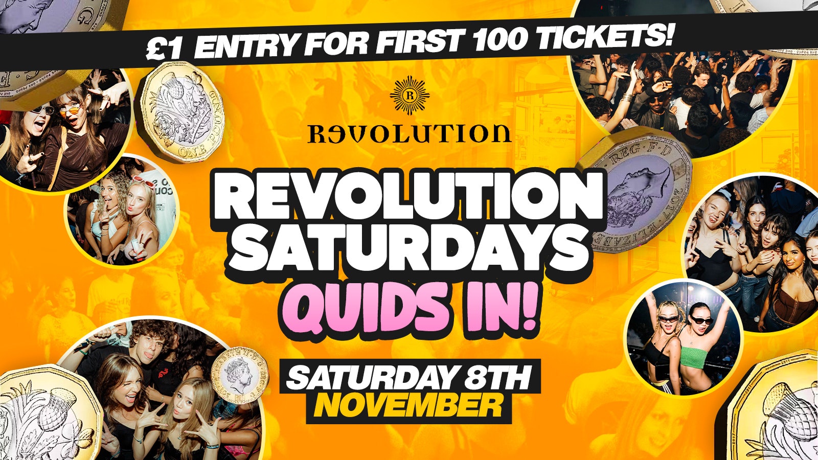 Quids in – £1 Tickets – Student Saturdays @ Revolution | Cardiff Freshers 2025