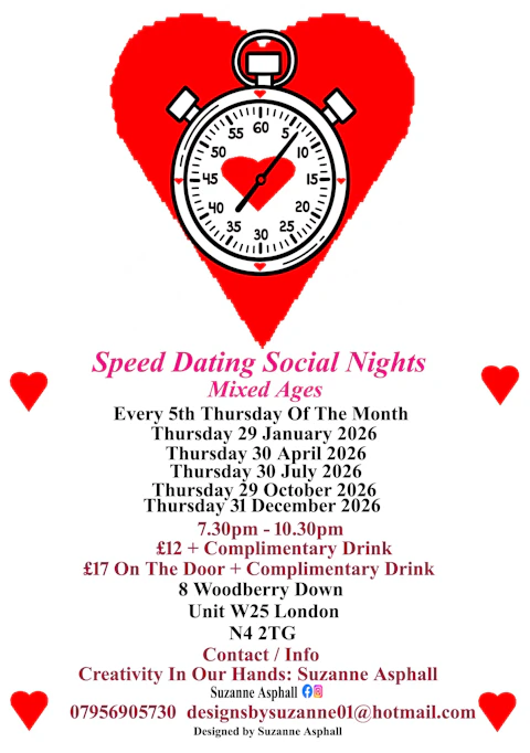 Speed Dating Social Nights. Mixed ages. Thursdays