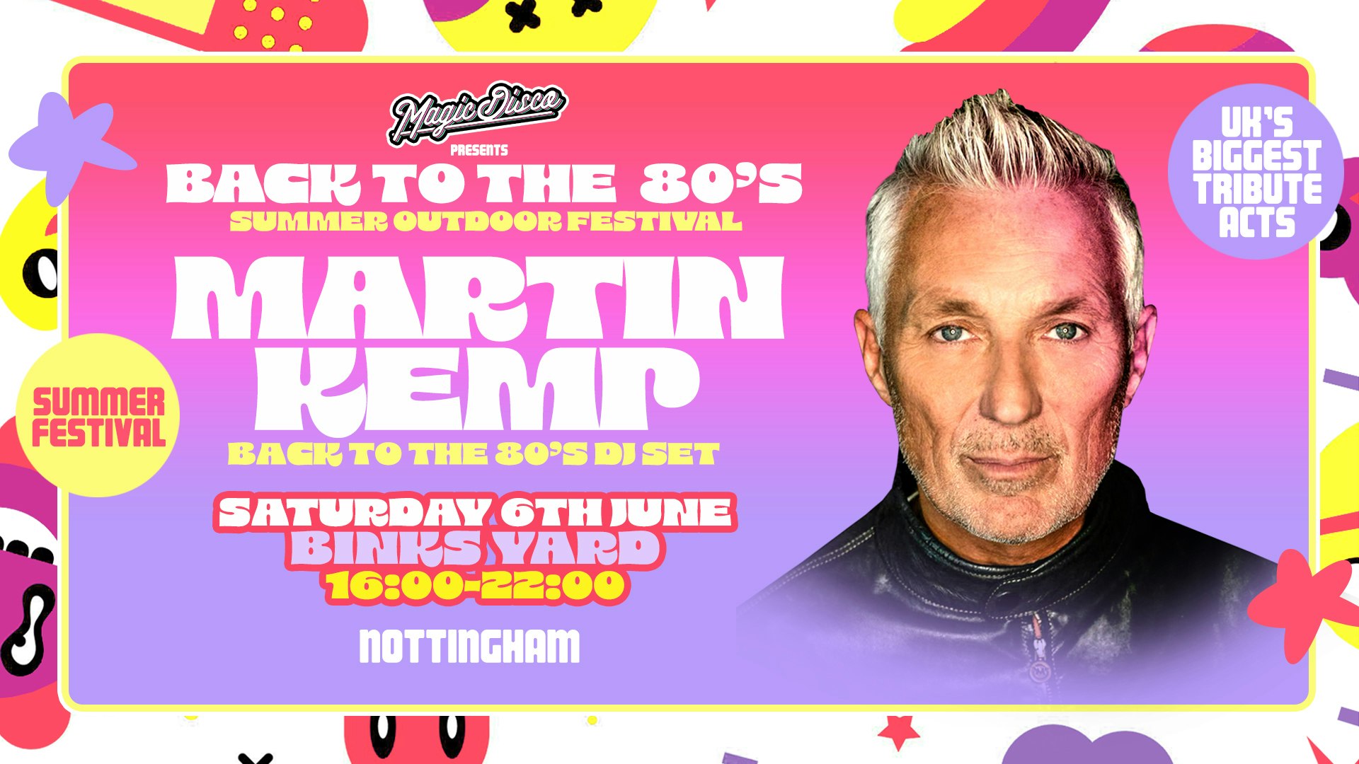 Back to the 80’s Summer Tribute Festival with MARTIN KEMP [TICKETS ON SALE NOW!]